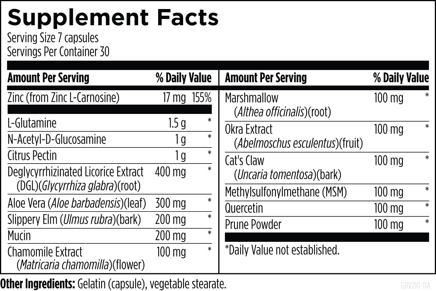 Designs for Health GI Revive - Slippery Elm Gut Health Support with Licorice Root (210 Capsules)