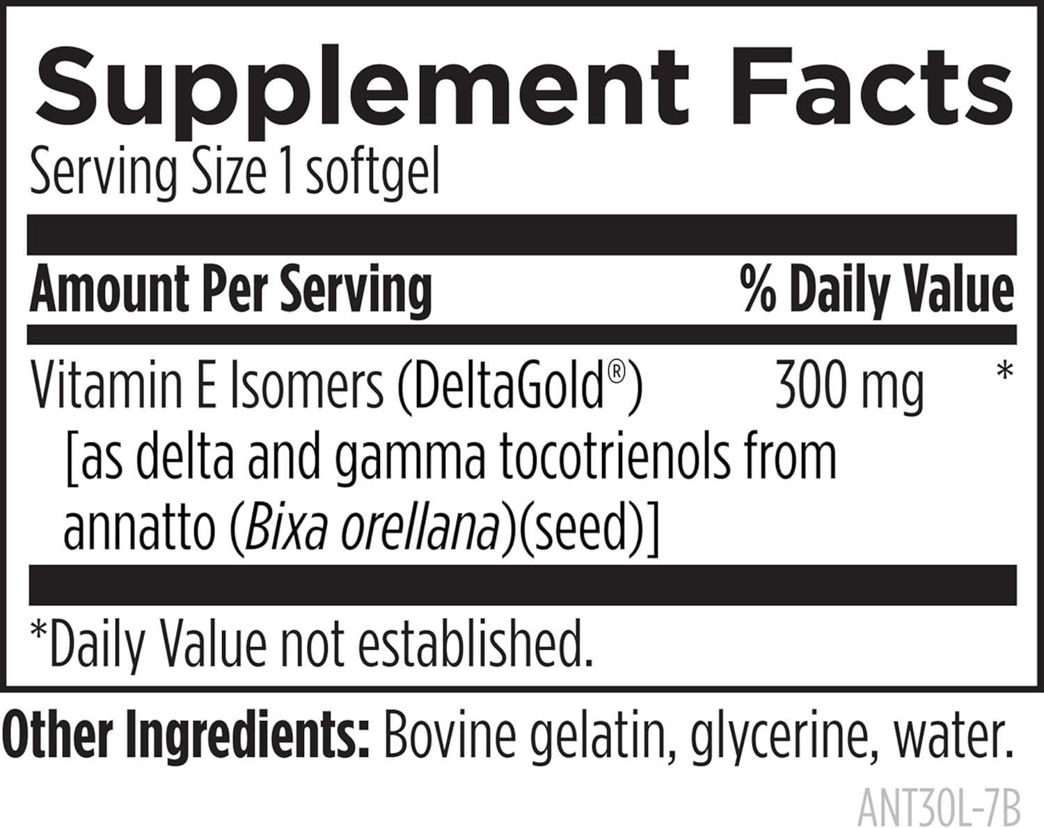Designs for Health Annatto-E 300mg Tocotrienols Vitamin E - Delta + Gamma Tocotrienols (60 Vitamin E Softgels)