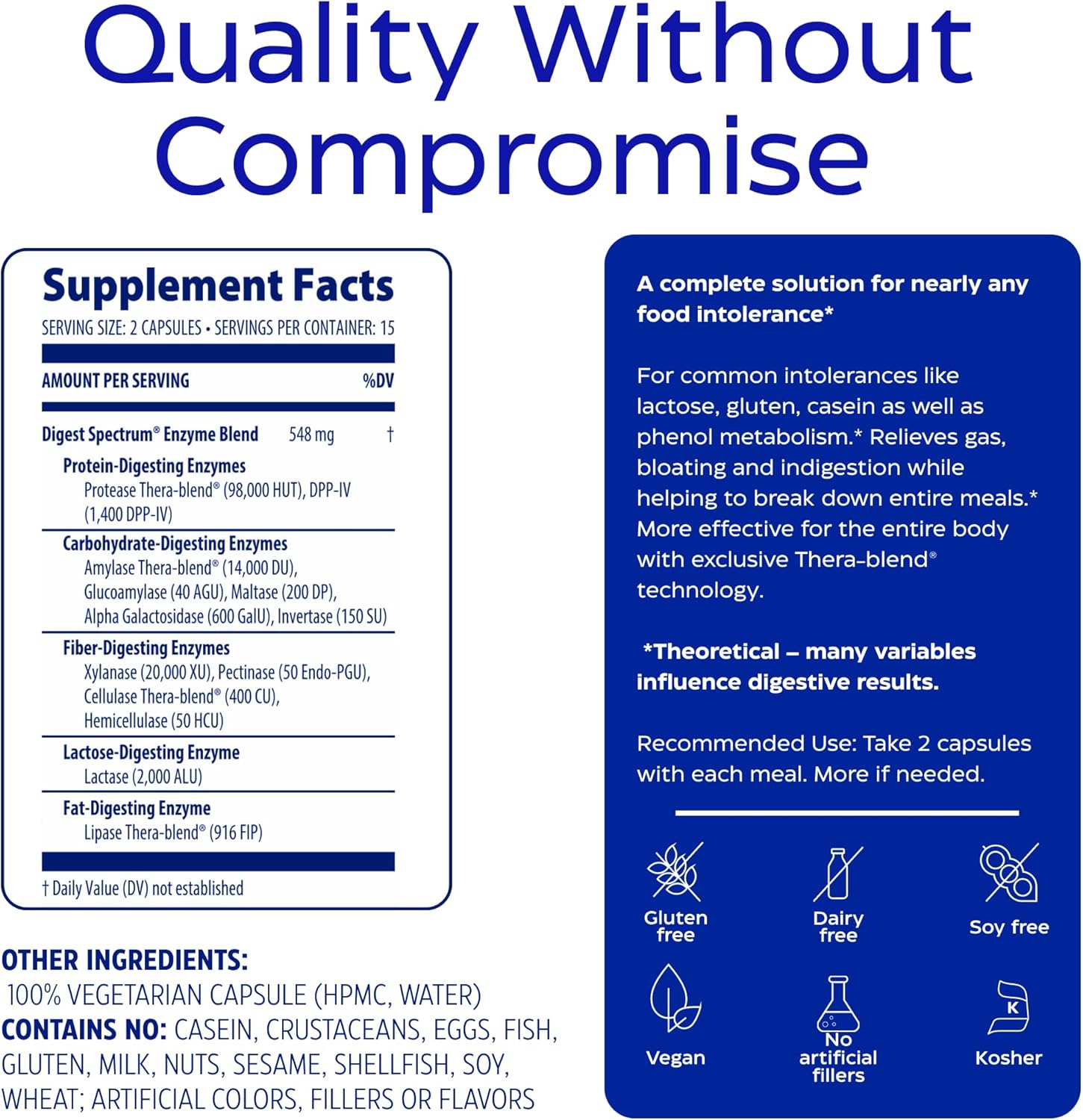 Enzymedica Digest Spectrum, Advanced Digestive Enzymes for Women and Men 30 Capsules