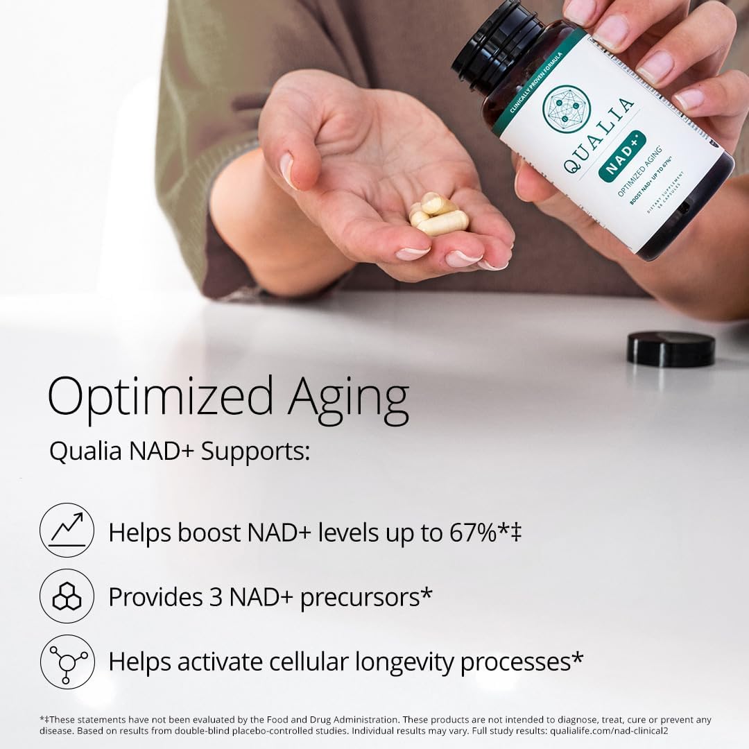 Qualia NAD Supplement — Clinically Proven to Boost NAD+ up to 67%. Optimized Aging, Energy, Focus