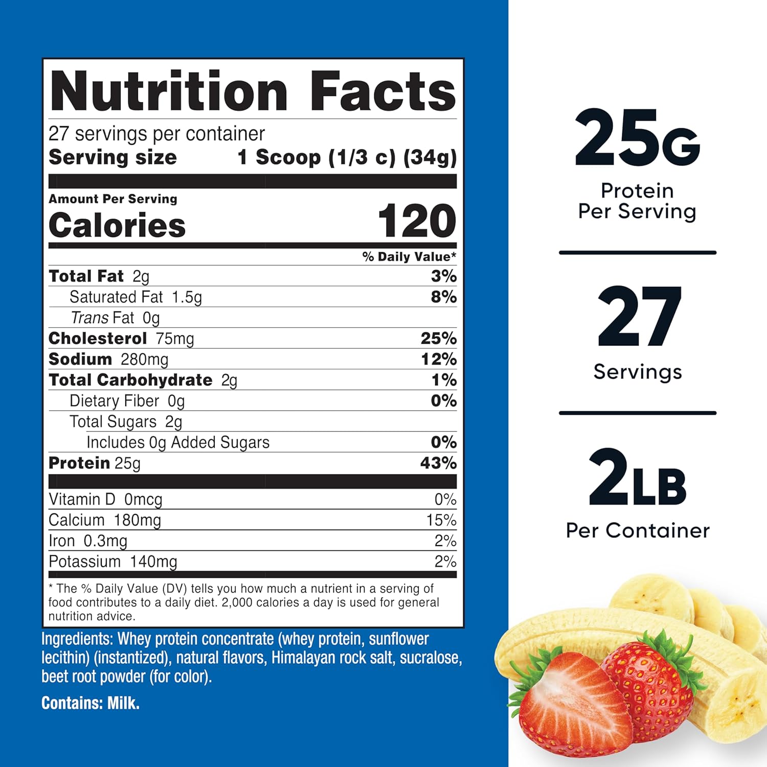 Nutricost Whey Protein Concentrate Powder (Strawberry Banana) 2LBS