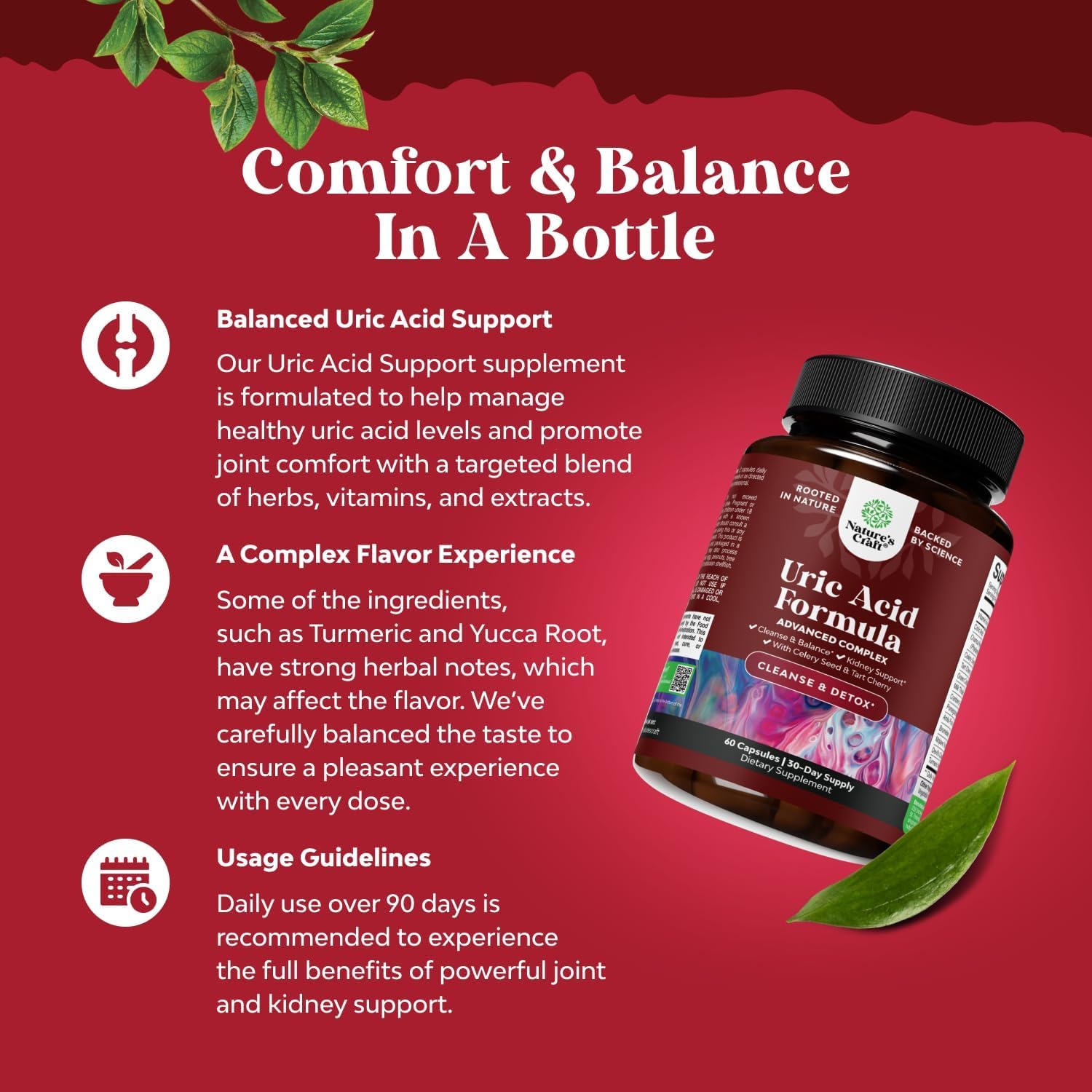 Green Coffee Bean Extract for Uric Acid Cleanse & Detox - Green Coffee Beans with Turmeric, Tart Cherry & Celery Seed – 60 Ct