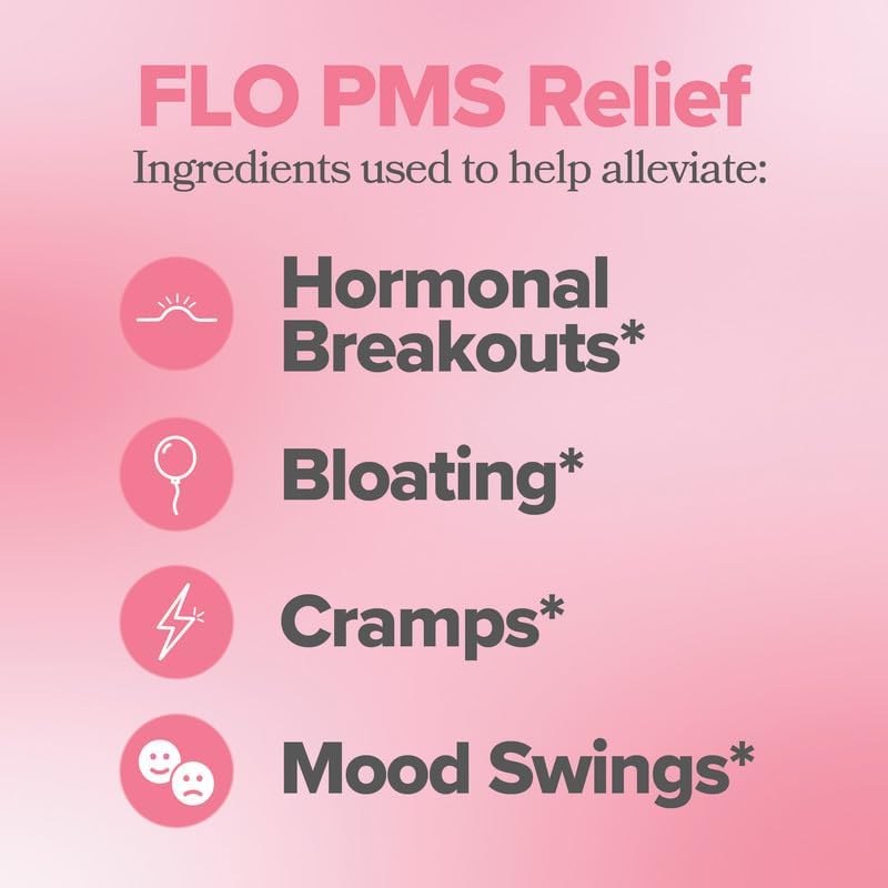 O Positiv FLO PMS Gummies for Women - Proactive PMS Relief - Targets Hormonal Breakouts (Pack of 1)