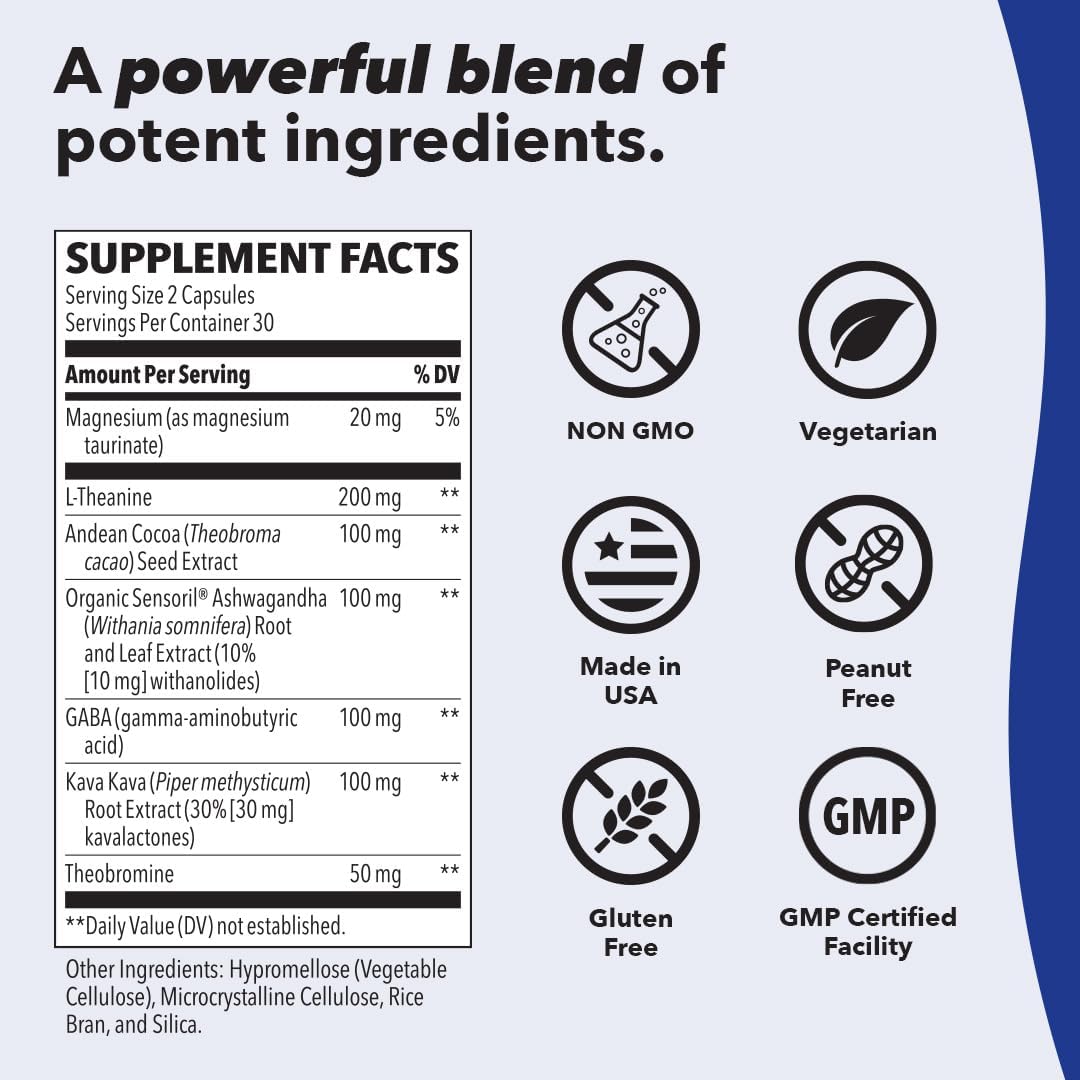 LifeSeasons Anxie-T - Stress Relief Supplement - Supports Mood & Mental Focus - 60 Capsules