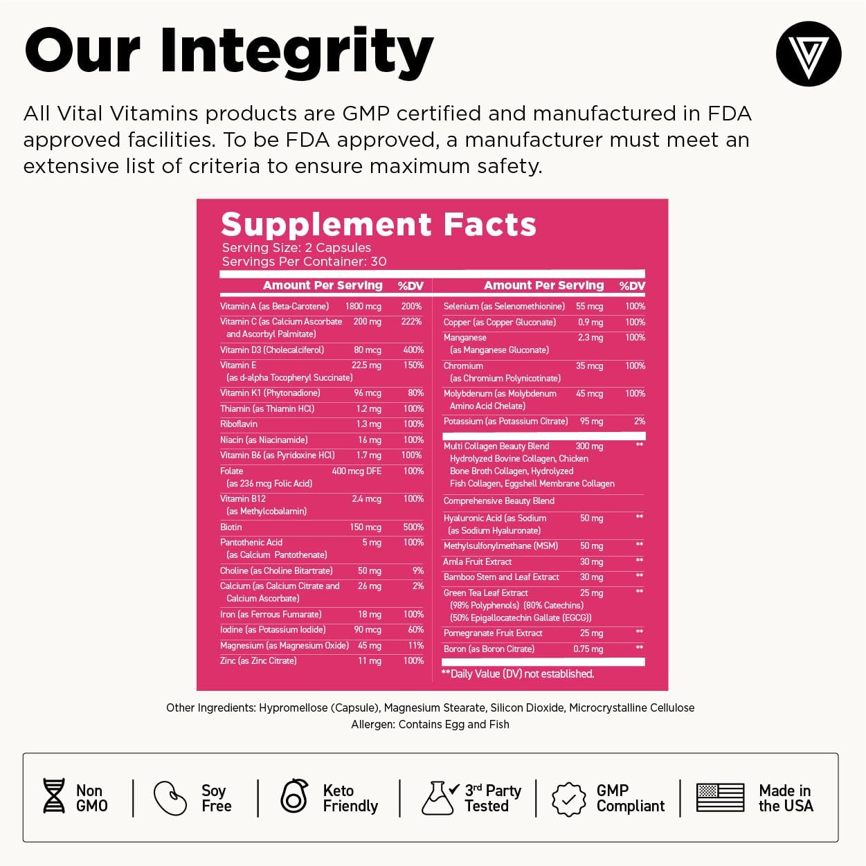 Vital Vitamins Women's Multivitamin Complex - 60 Capsules