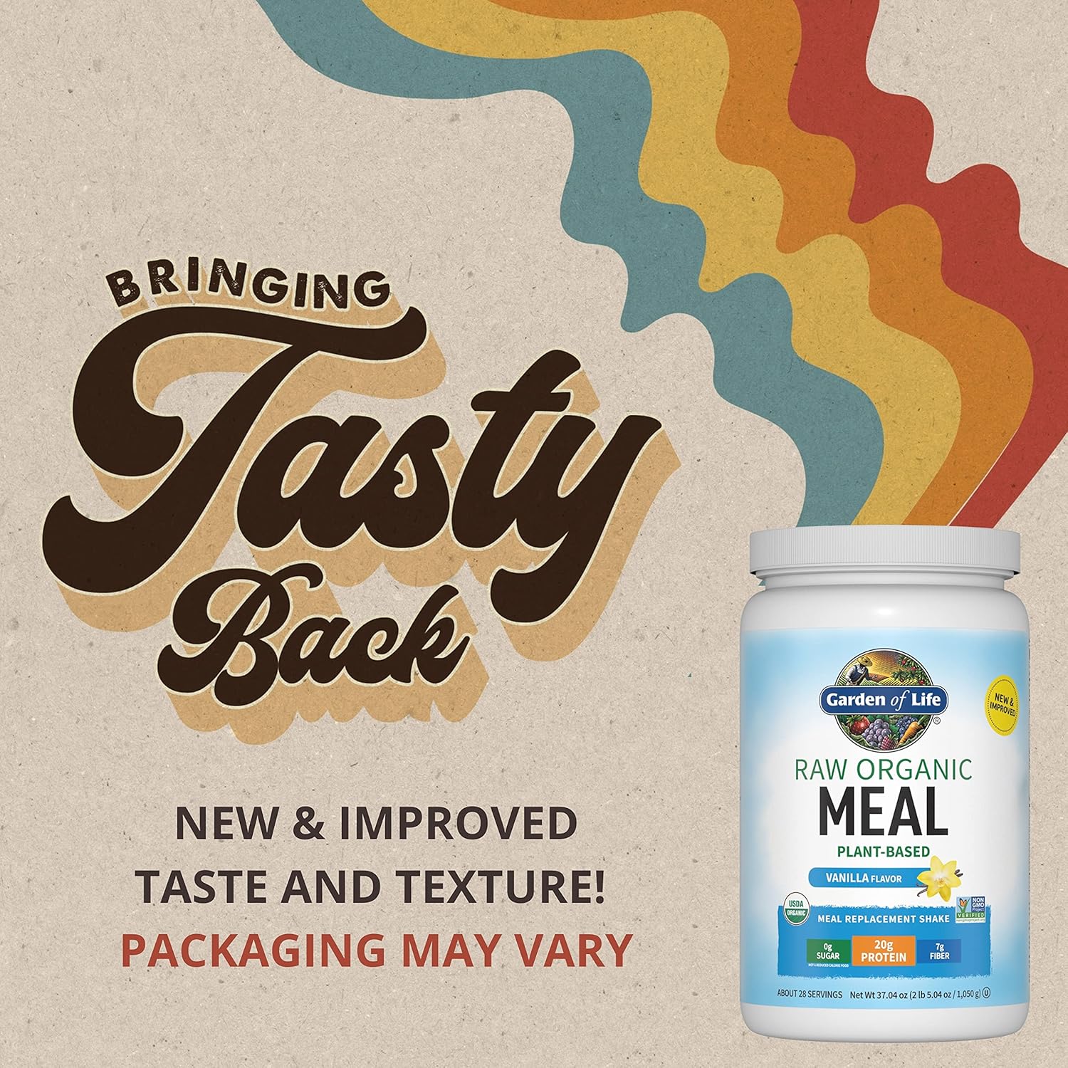 Garden of Life Meal Replacement Shakes, Raw Organic, Vanilla Protein Powder, 28 Servings