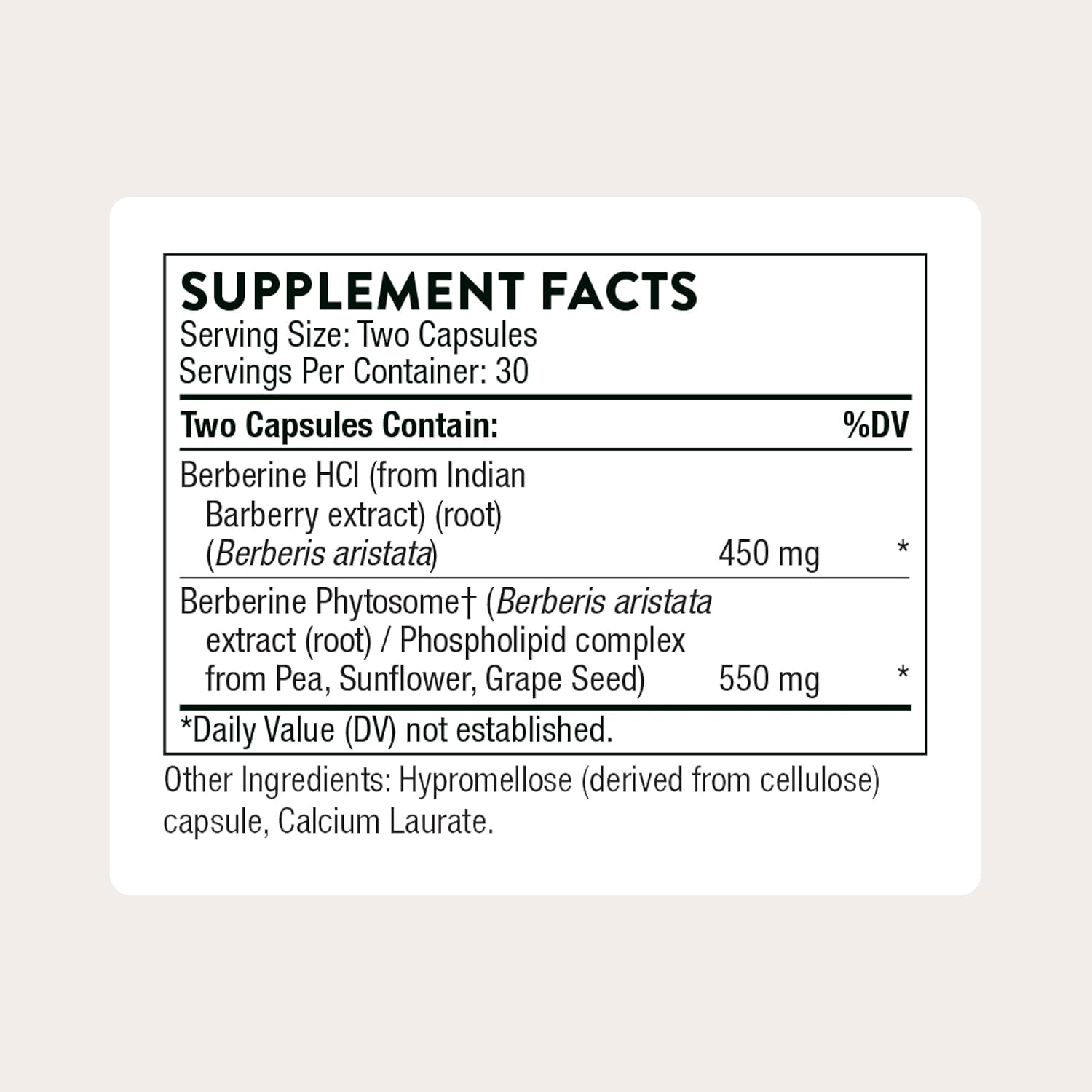 THORNE - Berberine - Dual Action Formula with Phytosome Plus Botanical Extract - 30 Servings