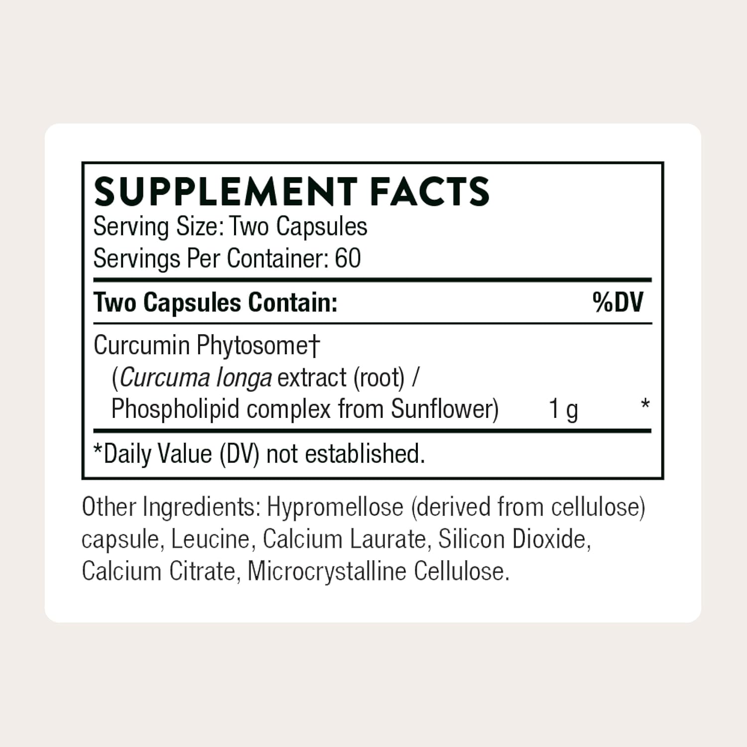 THORNE - Curcumin Phytosome 1000 mg (Meriva) - Clinically Studied  - 60 Servings