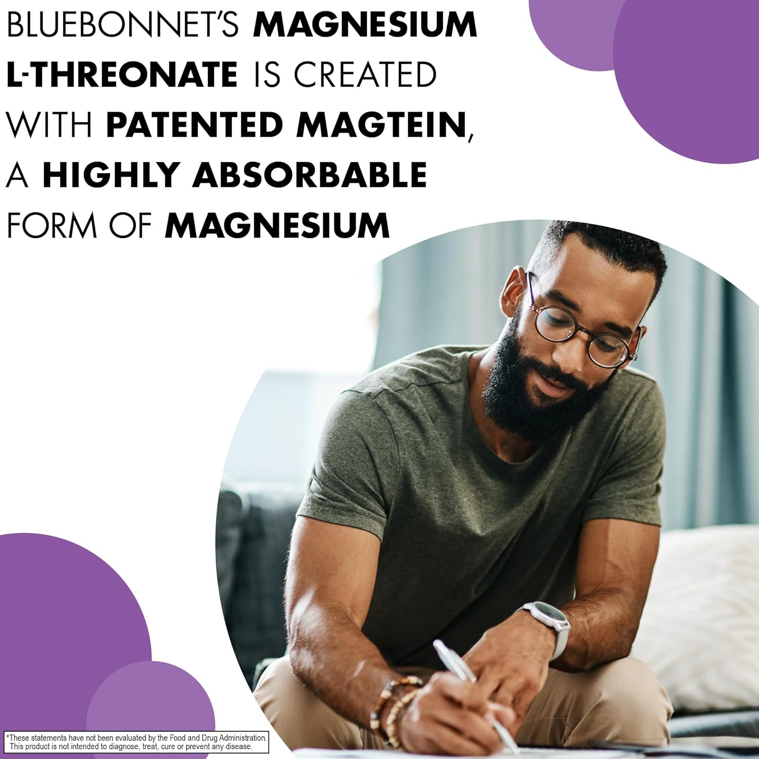 Bluebonnet Nutrition Magtein Magnesium L-Threonate, Brain Health 90 Vegetable Capsules, 30 Servings