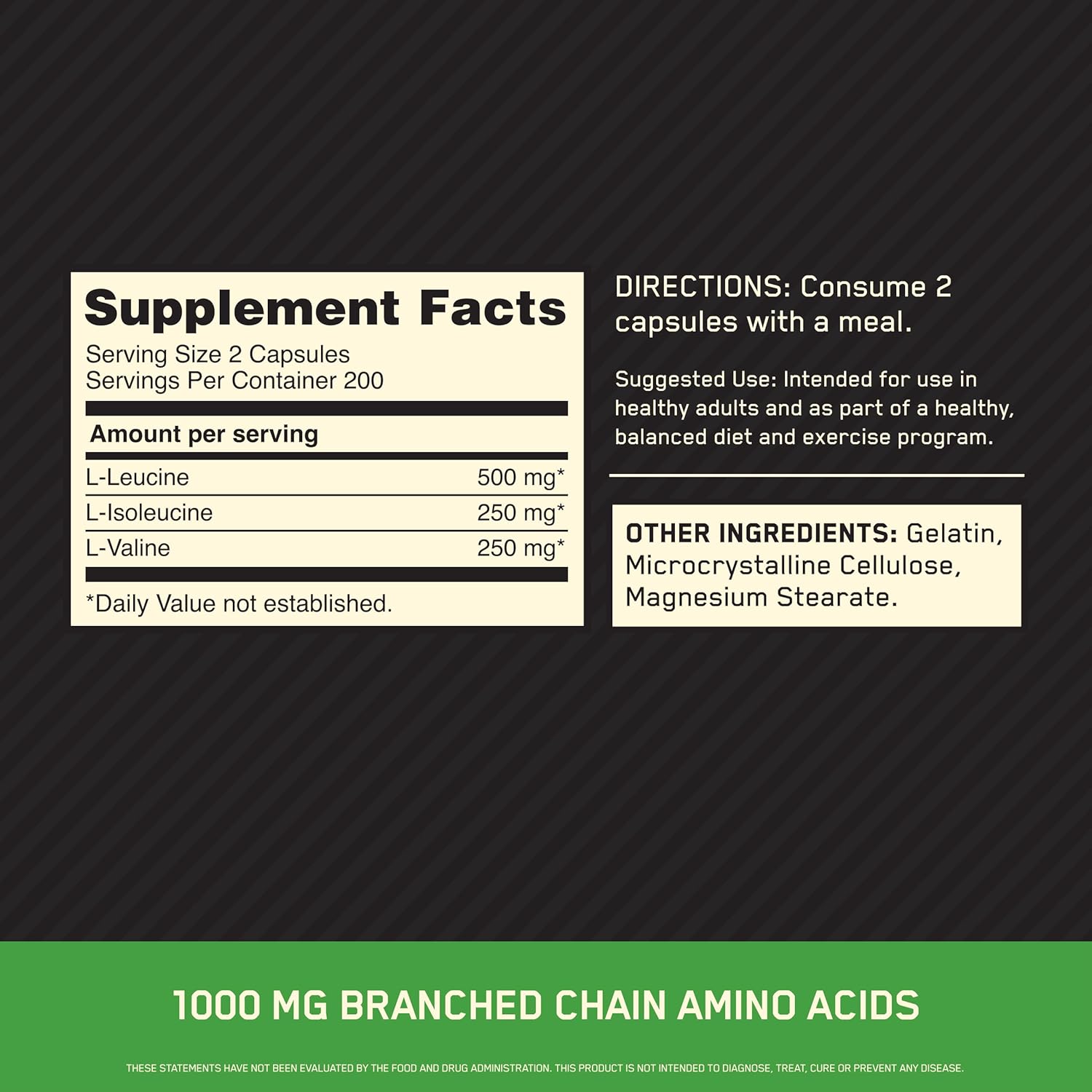 Optimum Nutrition Instantized BCAA Capsules, Keto Friendly Branched Chain Essential Amino Acids, 1000mg, 400 Count