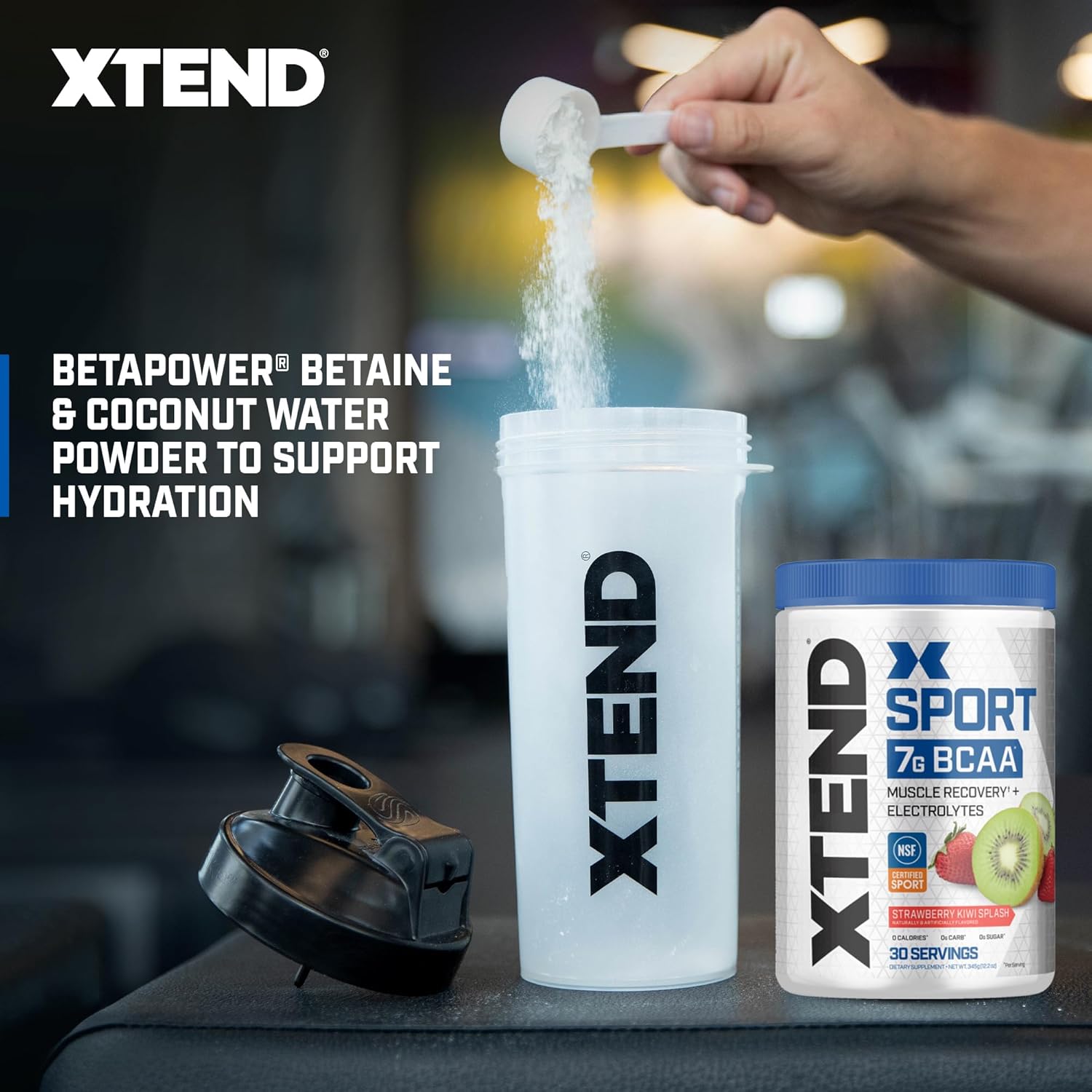 XTEND Sport BCAA Powder Strawberry Kiwi Splash - Electrolyte Powder for Recovery & Hydration with Amino Acids - 30 Servings