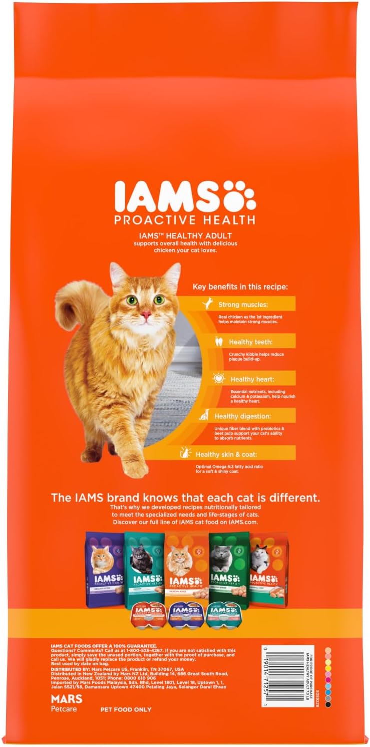 IAMS Proactive Health Adult Healthy Dry Cat Food with Chicken, 7 lb. Bag