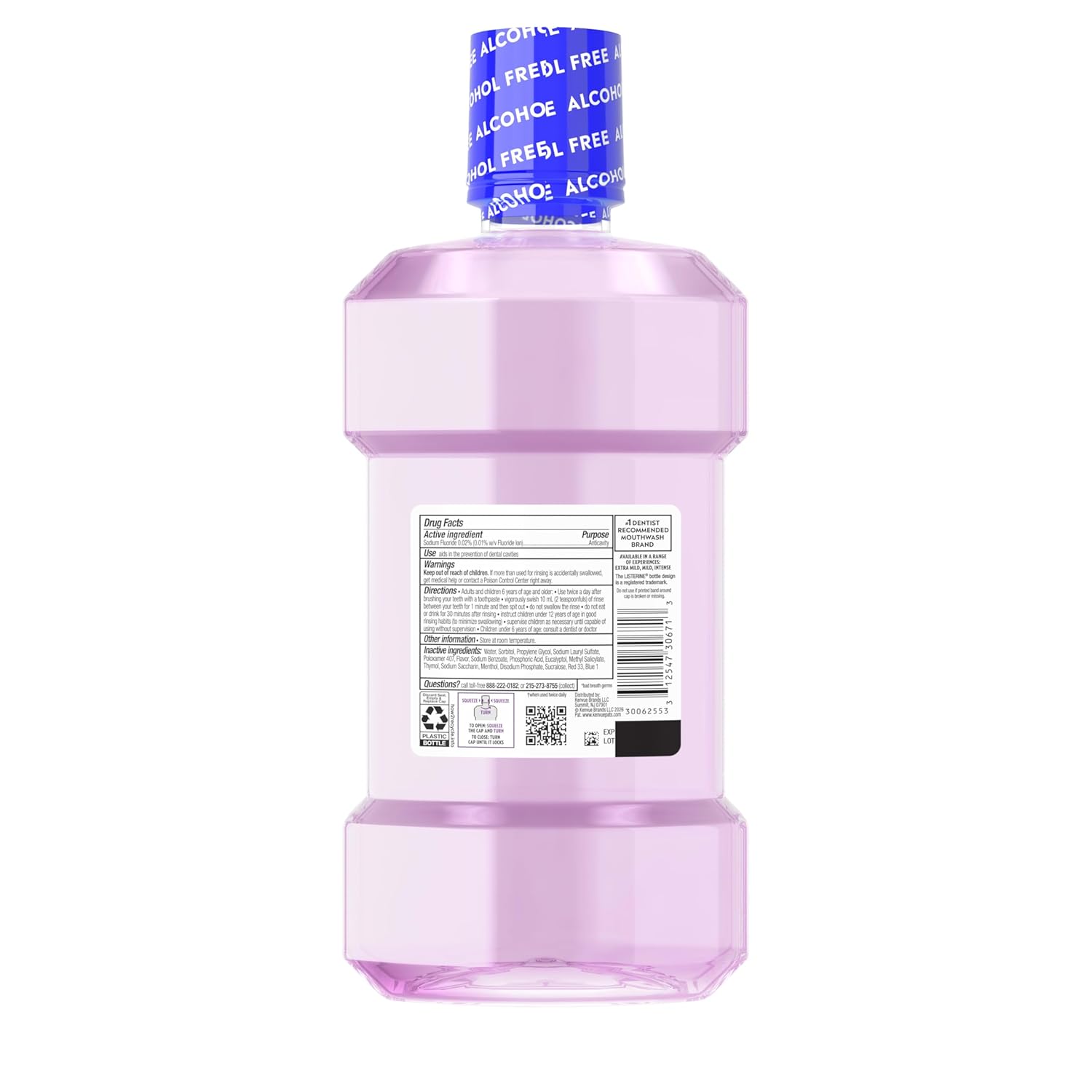 Listerine Total Care Alcohol-Free Mild Mouthwash, 6 Benefit Oral Rinse to Help Kill 99.9% of Germs That Cause Bad Breath, Strengthen Enamel, Mild Mint Flavor, 1 L