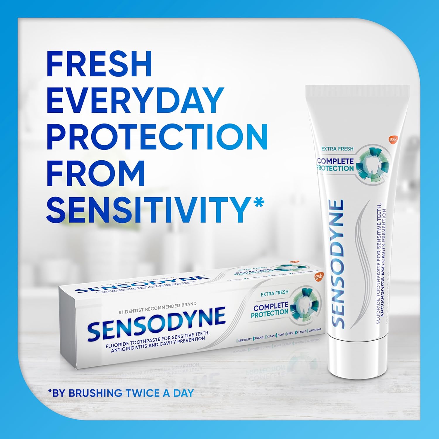 Sensodyne Complete Protection Sensitive Toothpaste For Gingivitis, Sensitive Teeth Treatment, Extra Fresh - 3.4 Ounces (Pack of 2)