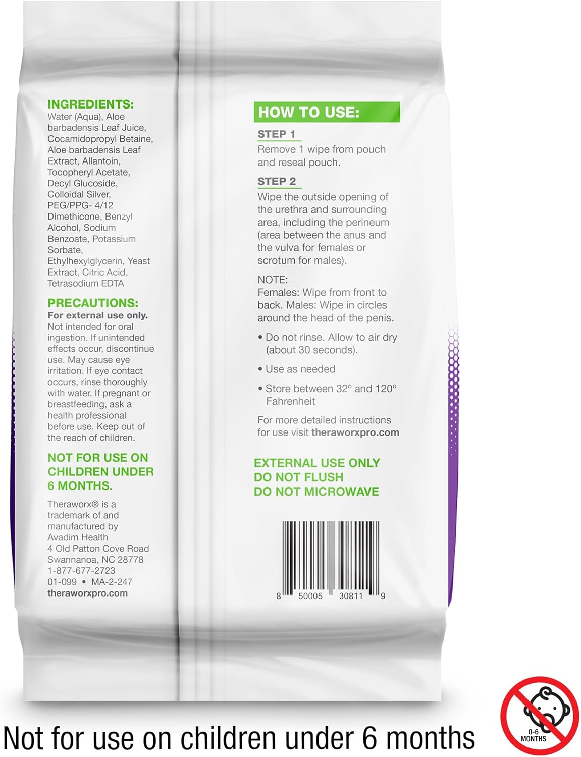 Theraworx Protect 60-Count Cleansing Wipes To Help Support A Healthy Urinary System