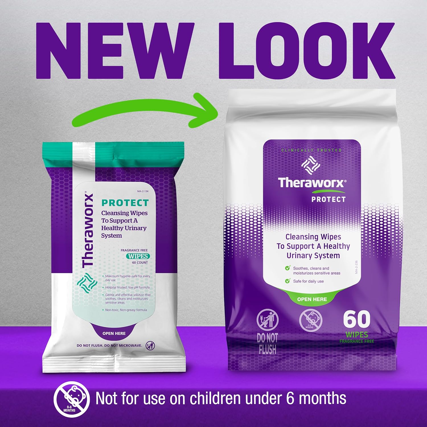 Theraworx Protect 60-Count Cleansing Wipes To Help Support A Healthy Urinary System