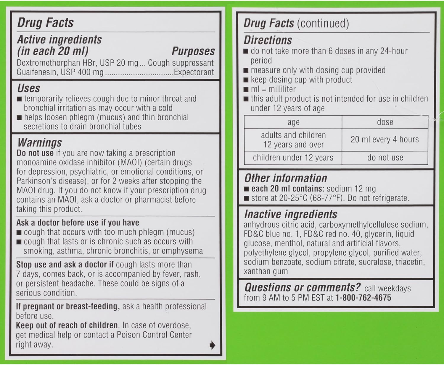 Robitussin Adult Maximum Strength Cough Plus Chest Congestion DM Max