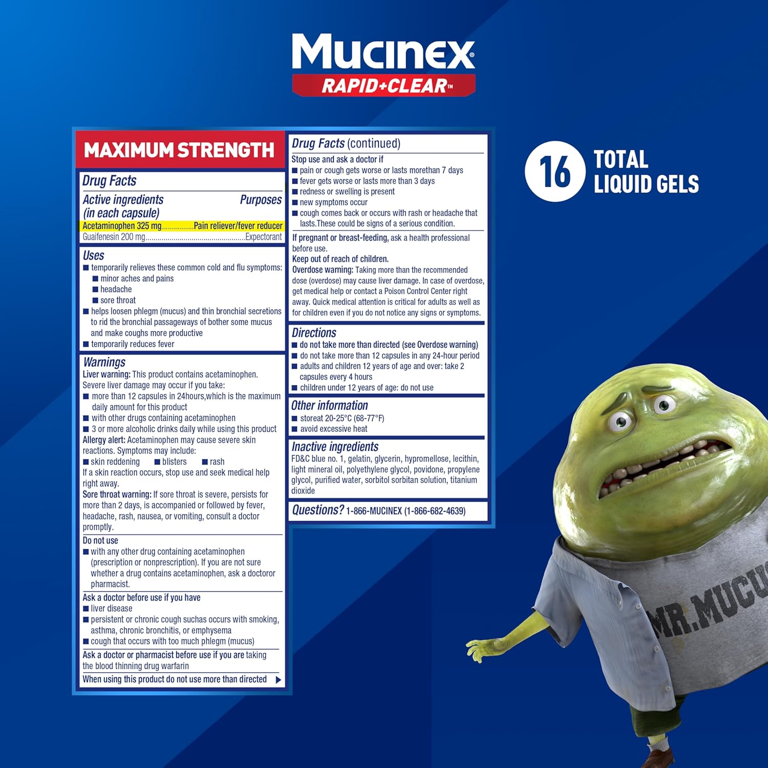 Mucinex Rapid+Clear Pain, Headache, & Mucus Congestion (16 Liquid Gels) + Sinus Pressure Relief Nasal Spray (0.75 oz)