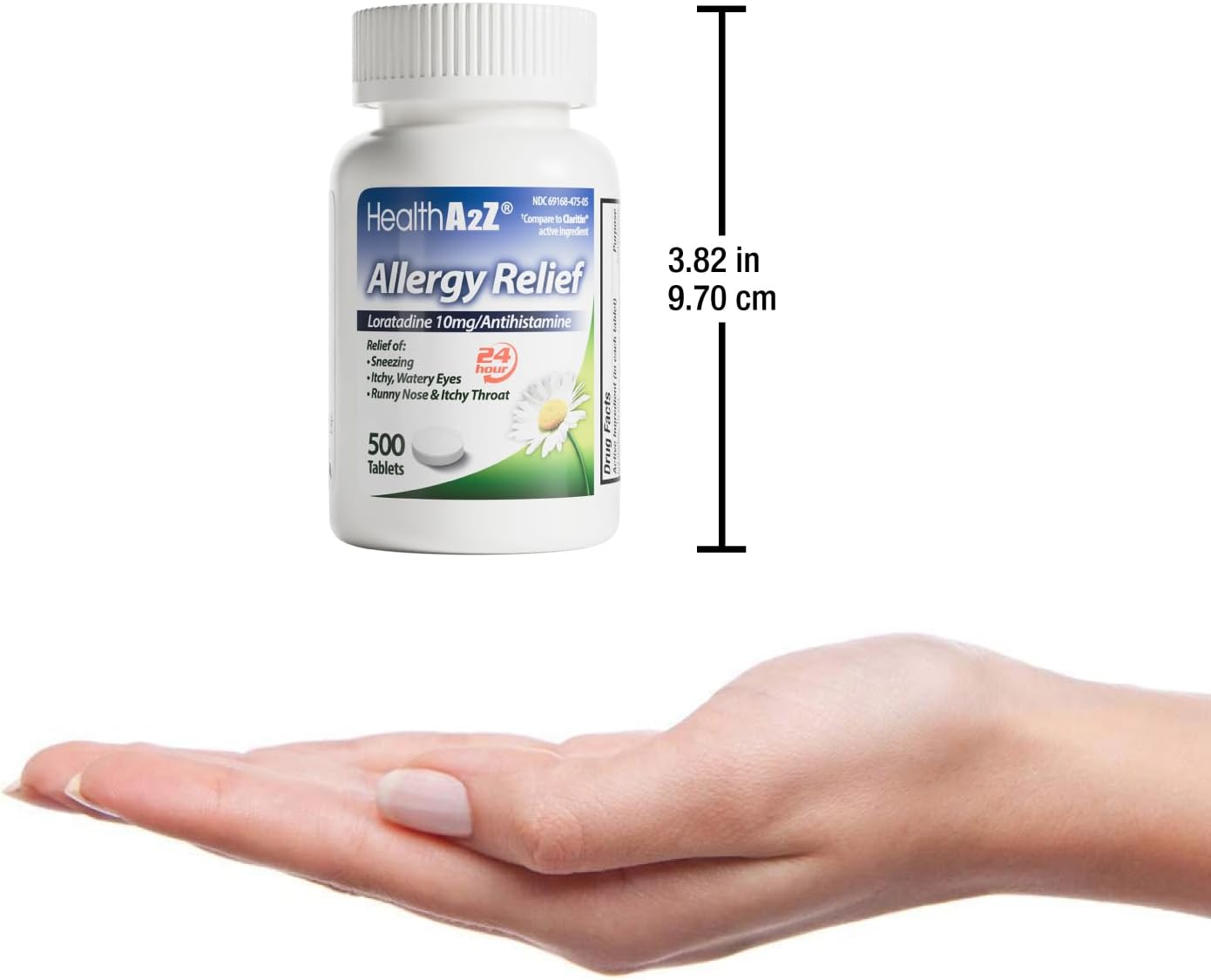 HealthA2Z® Allergy Relief | Loratadine 10mg Antihistamine | 500 Tablets |