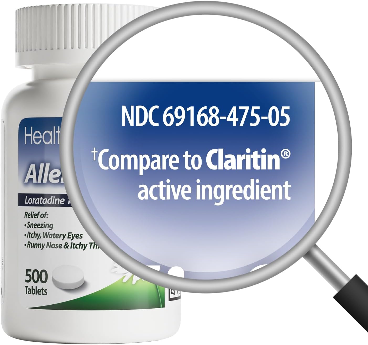 HealthA2Z® Allergy Relief | Loratadine 10mg Antihistamine | 500 Tablets |