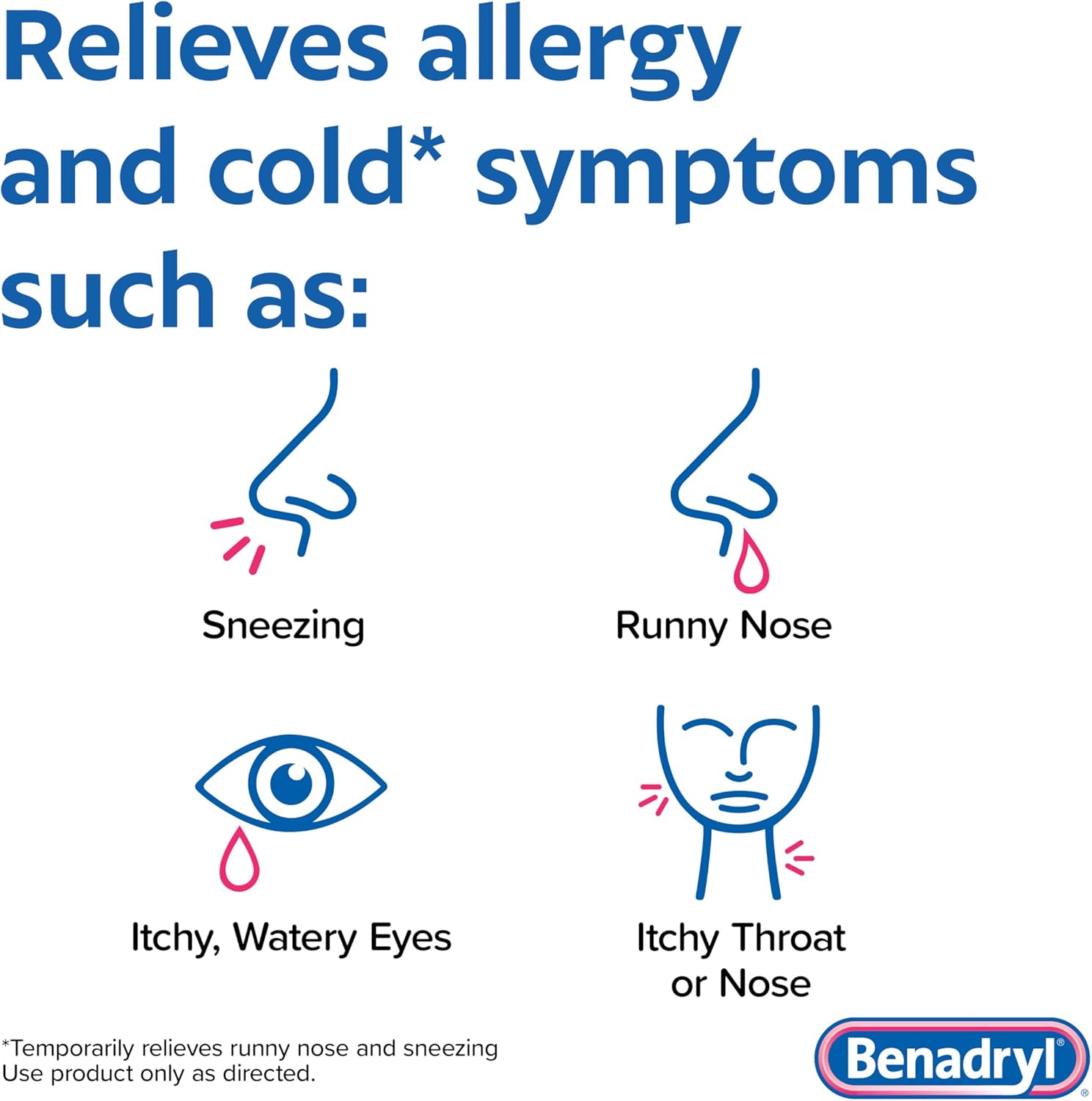 Benadryl Liqui-Gels Antihistamine Allergy Medicine & Cold Symptom Relief, 48 ct