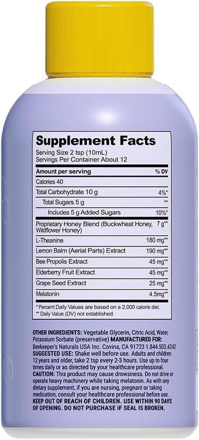 BEEKEEPER’S NATURALS B.Better Nighttime Cough Syrup for Adults, 4 oz