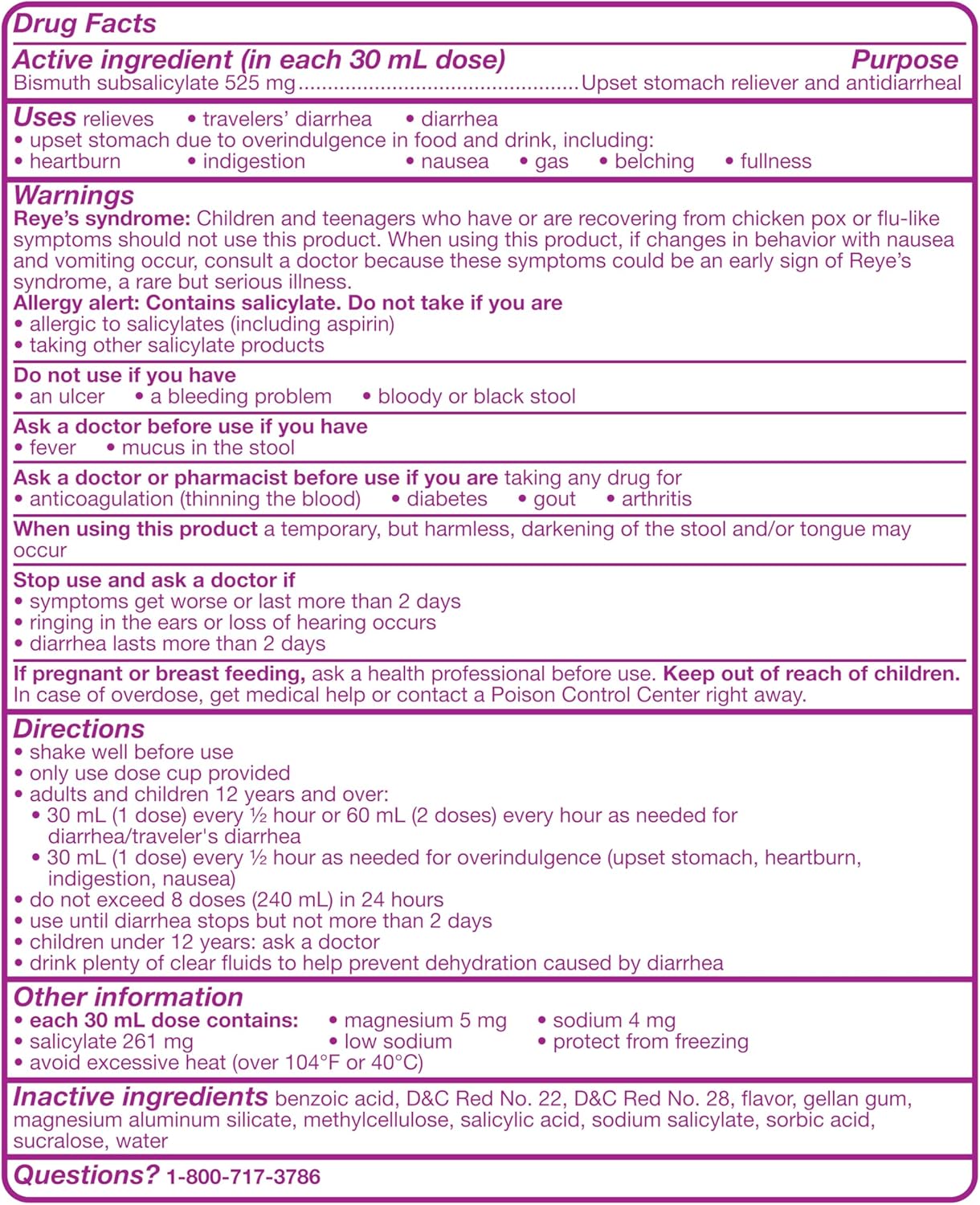 Pepto Bismol Liquid, Upset Stomach Relief, Nausea Relief, Heartburn Relief, Indigestion Relief