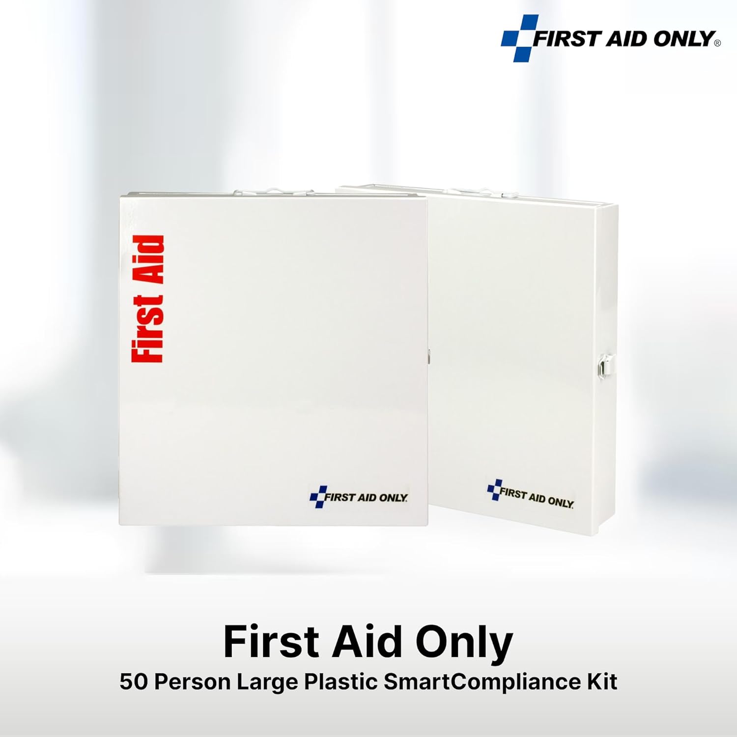 First Aid Only 746000 SmartCompliance 50-Person, Large Metal First Aid Cabinet with Medications, 241 Pieces