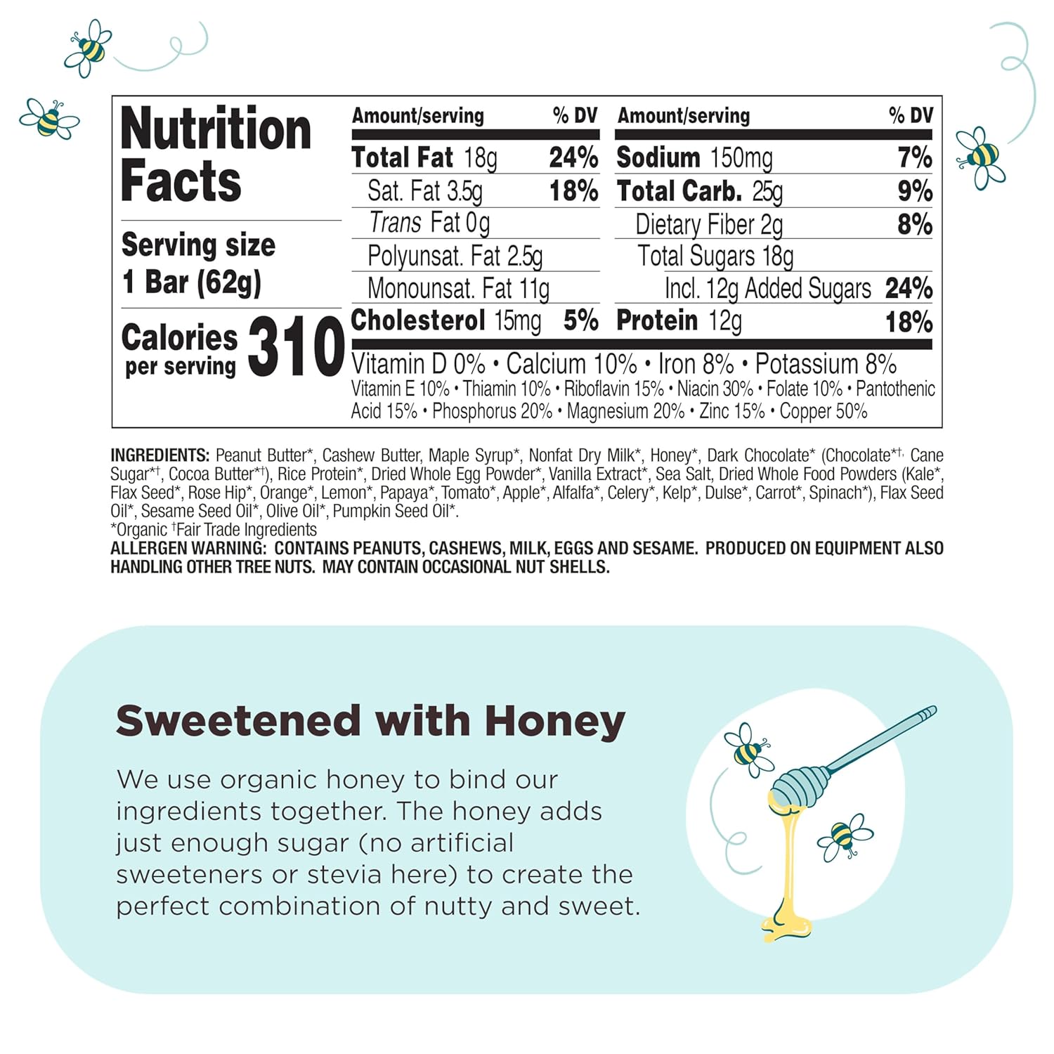 Perfect Bar, Chocolate Chip Cookie Dough Protein Bar, Gluten Free, 2.2 Ounce Bar, 10 Count