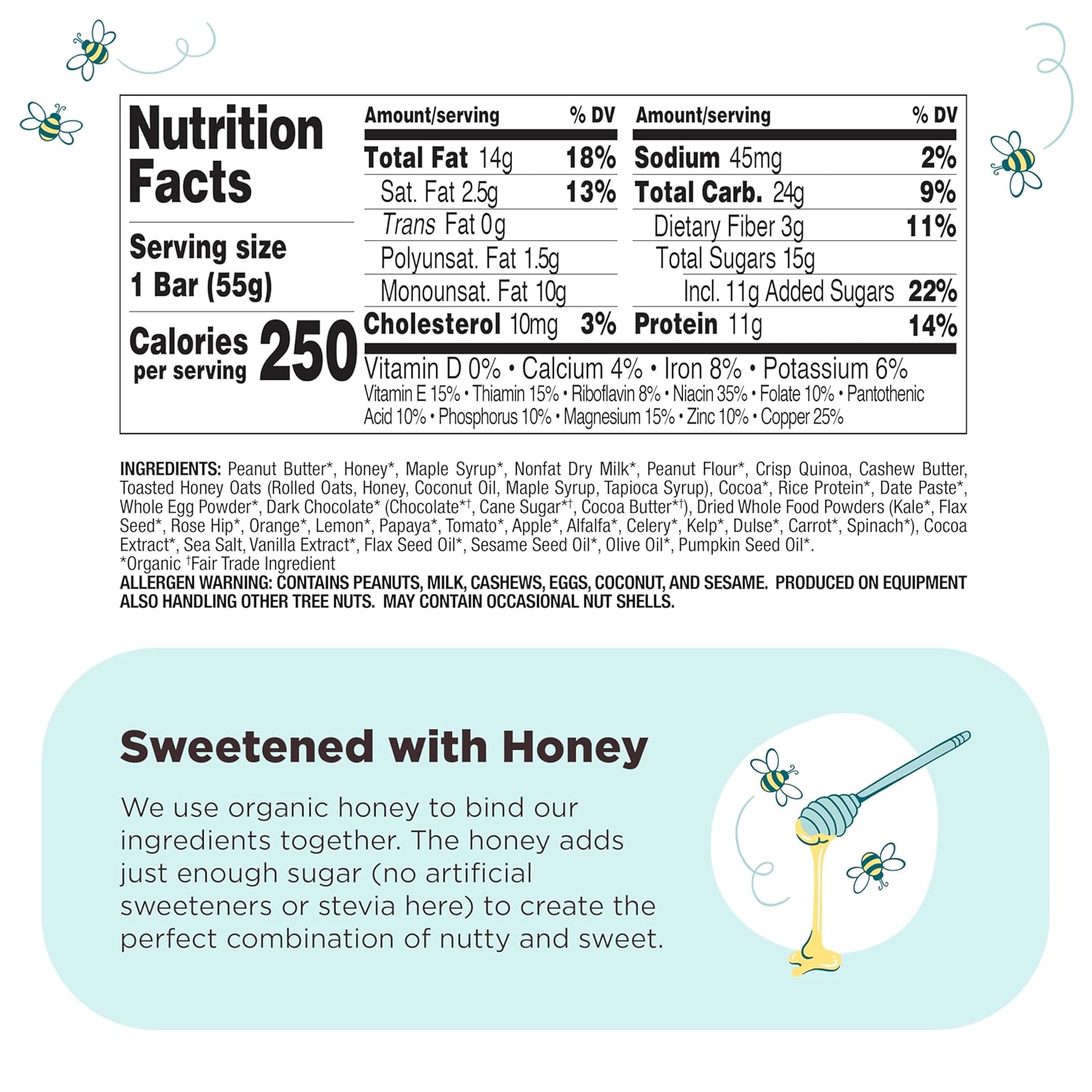 Perfect Bar Choco Crisp, Dark Chocolate Nut Butter Protein Bar, Protein Snack, 1.9 Ounce Bar, 10 Count