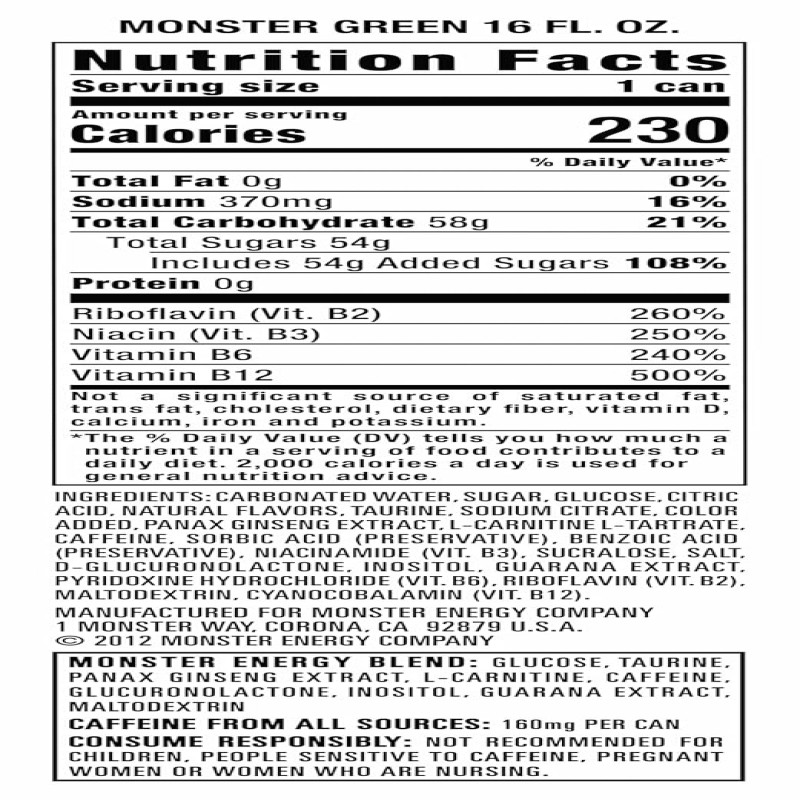 Monster Energy Drink, Green, Original, 16 Ounce | Pack of 15