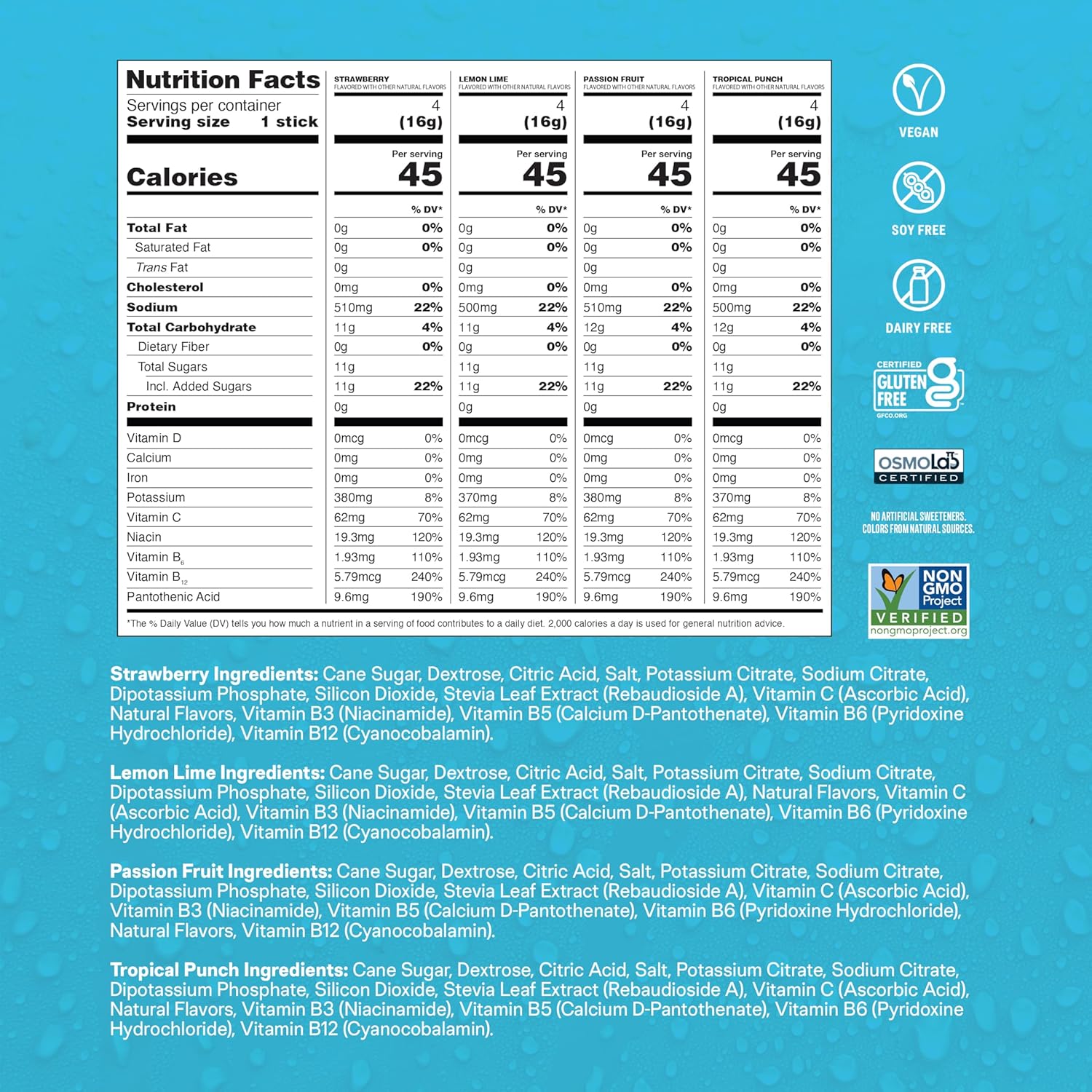 Liquid I.V.® Hydration Multiplier - Variety Pack - Lemon Lime, Passion Fruit, Strawberry, 1 Pack (16 Servings)