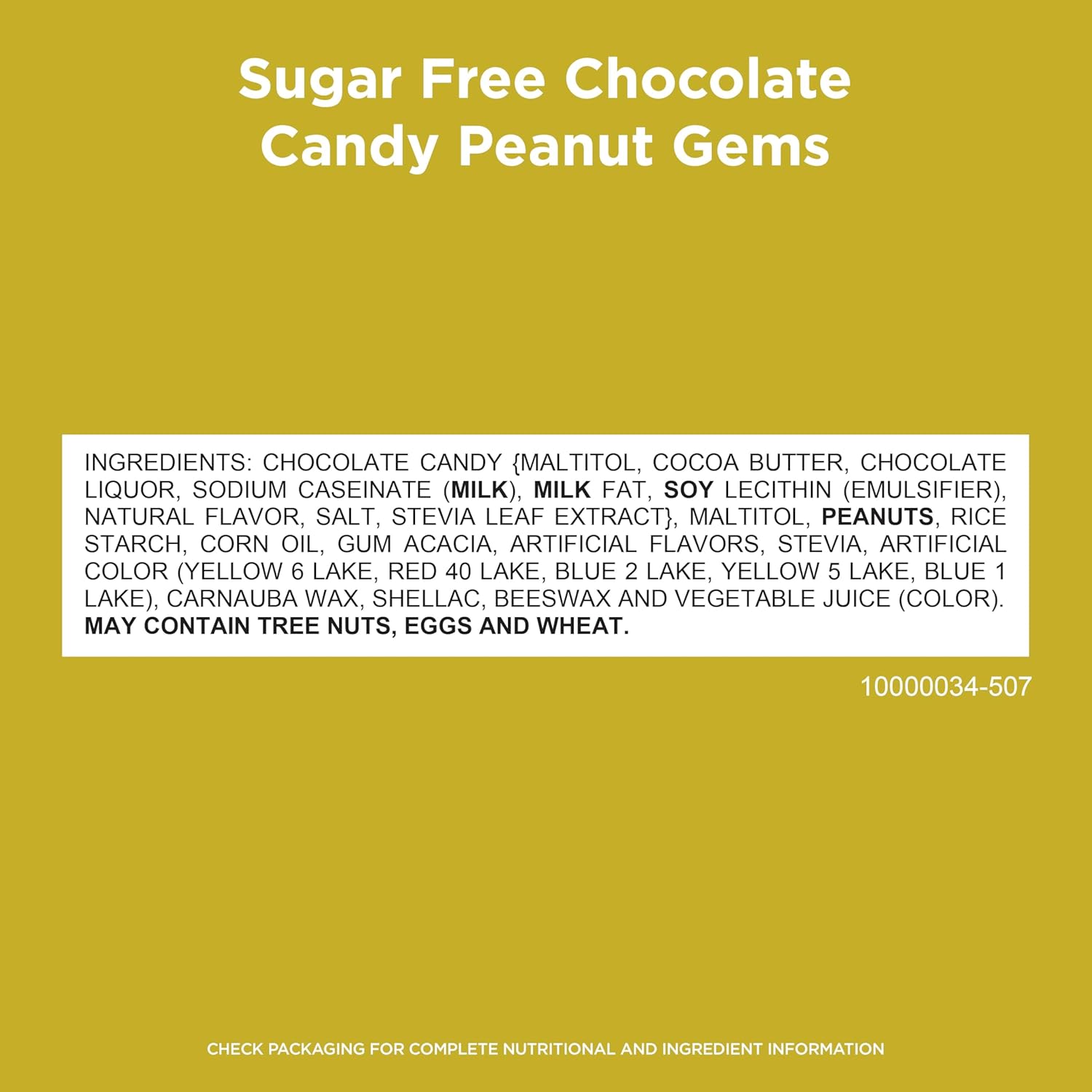 Russell Stover Sugar Free Chocolate Candy Coated Peanut Gems, 7.5 Ounce Bag