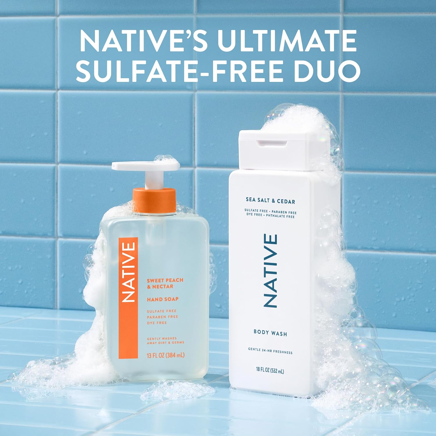 Native Sulfate Free Body Wash Contains Naturally Derived Ingredients | for Women & Men| Sea Salt & Cedar, 36 oz