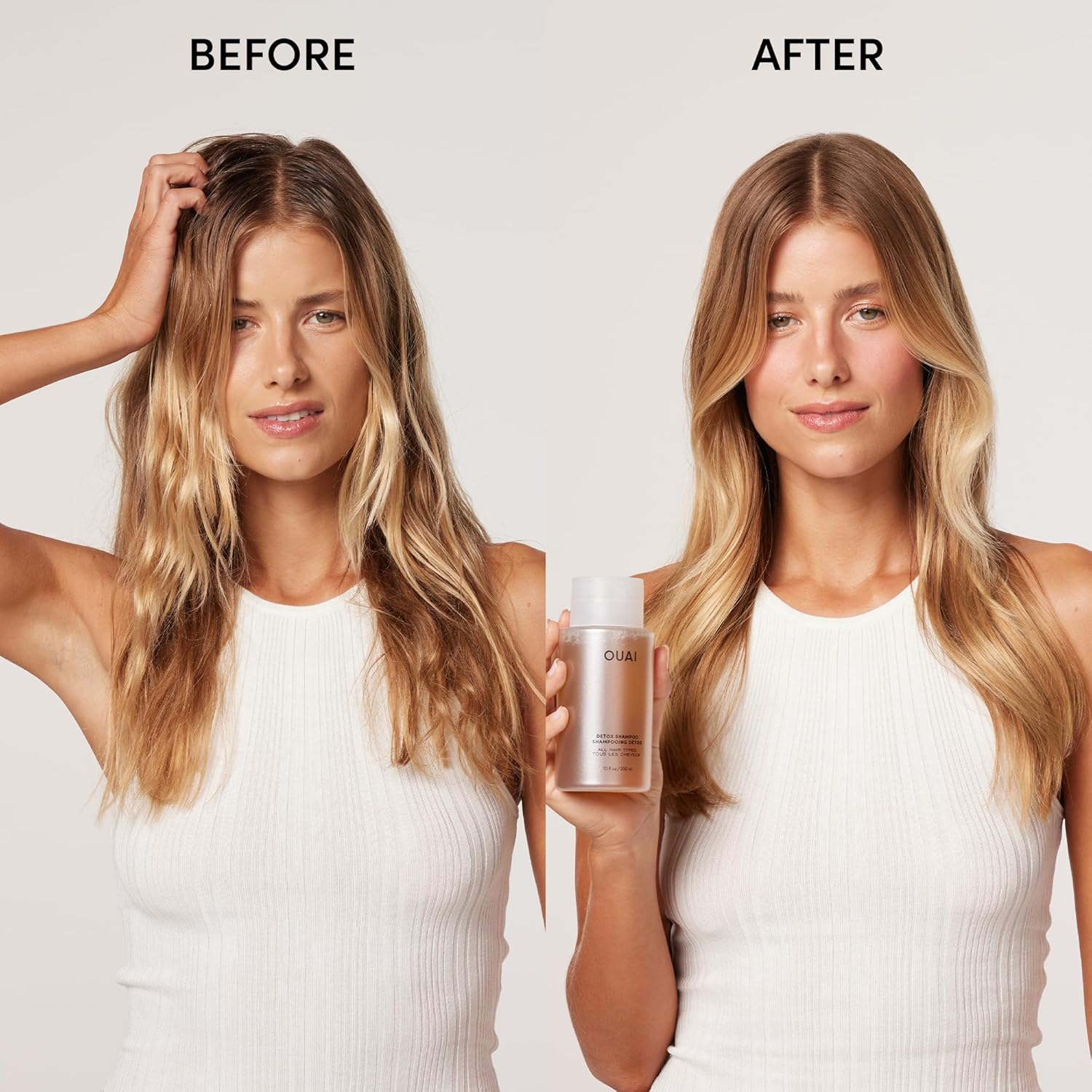 OUAI Detox Shampoo - Clarifying Shampoo for Build Up, Dirt, Oil, Product and Hard Water, (10 oz)