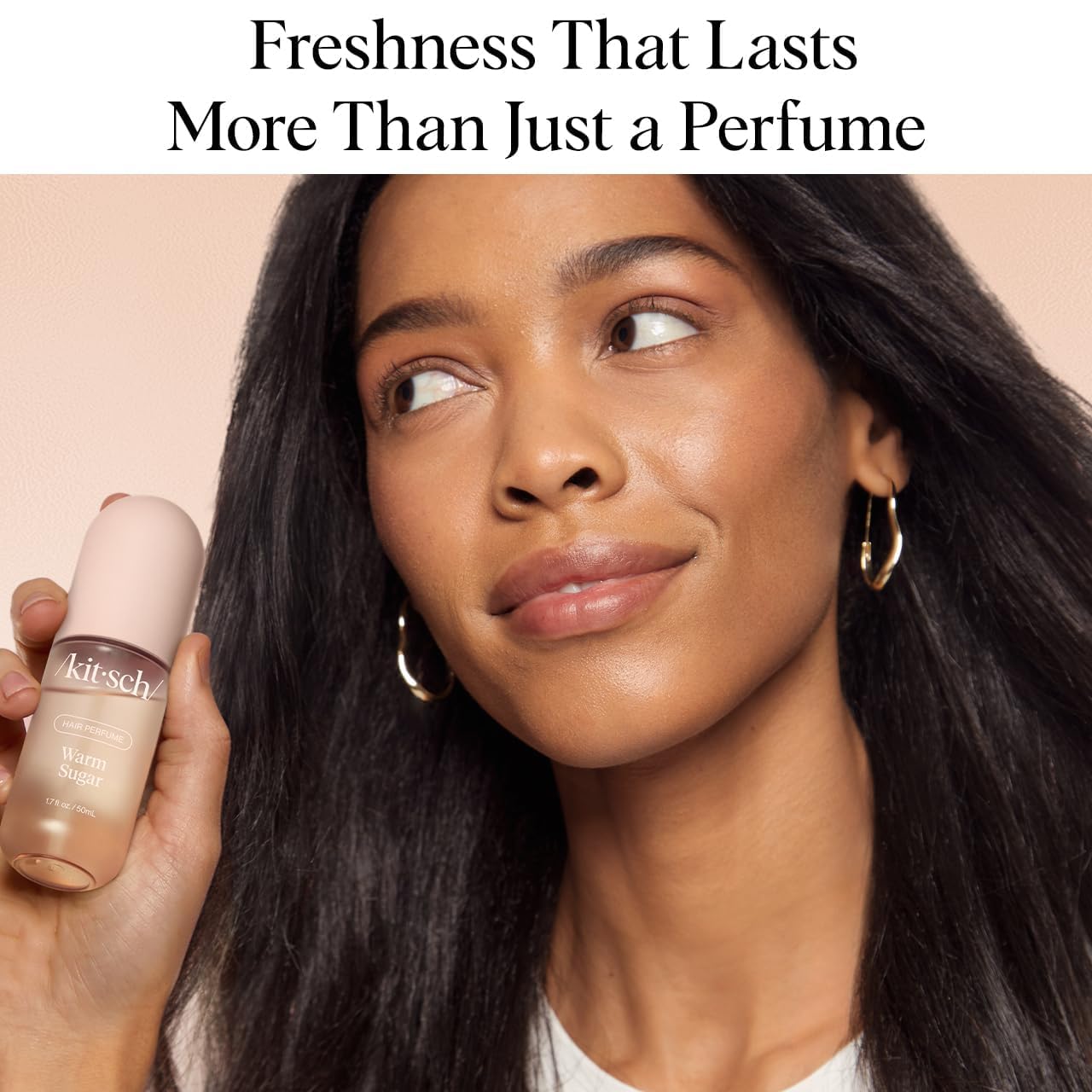 Kitsch Hair Perfume for Women - Warm Sugar | Clean, Deodorizing & Patented Odor-Eliminating Technology Hair Spray & Body Mist - 50mL