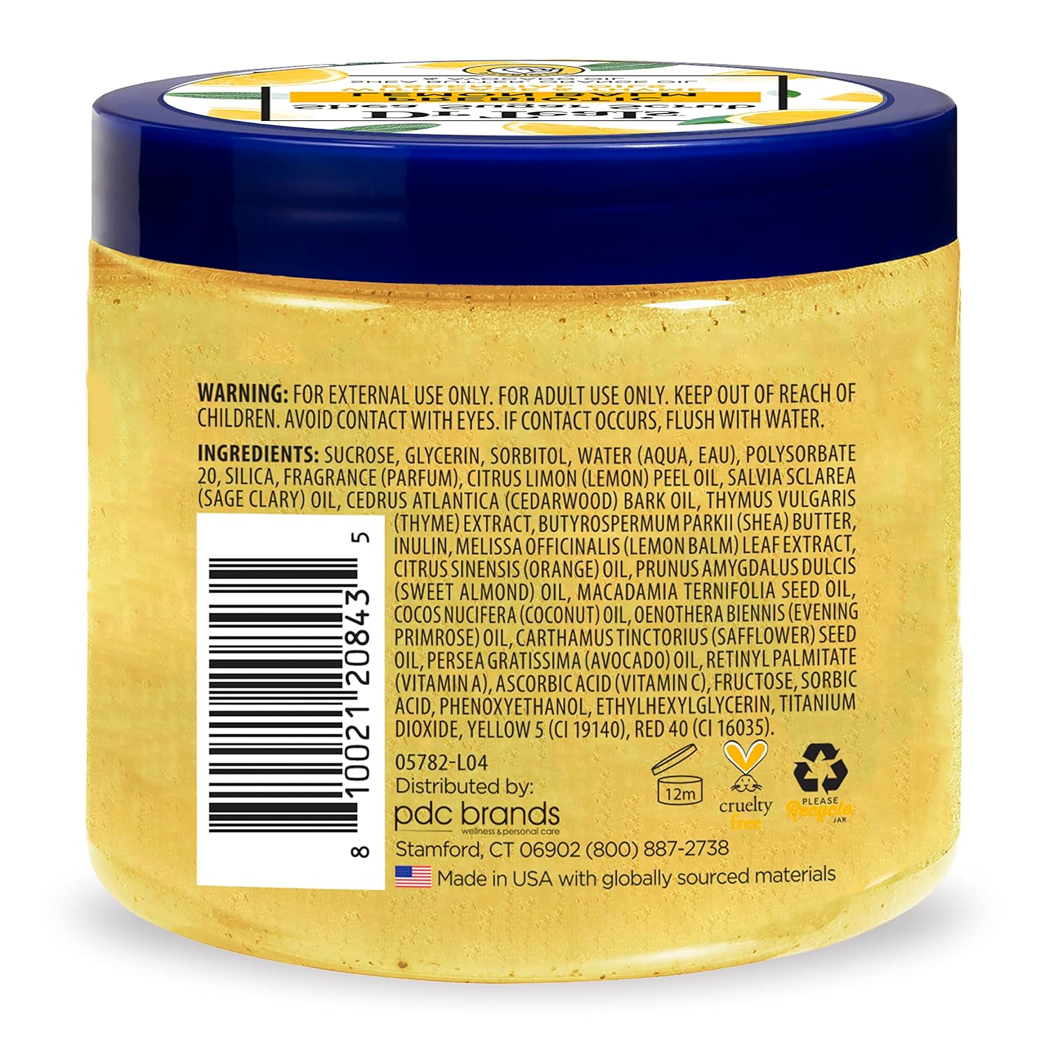 Dr Teal's Shea Sugar Scrub, Prebiotic Lemon Balm, 19 oz (Pack of 3)