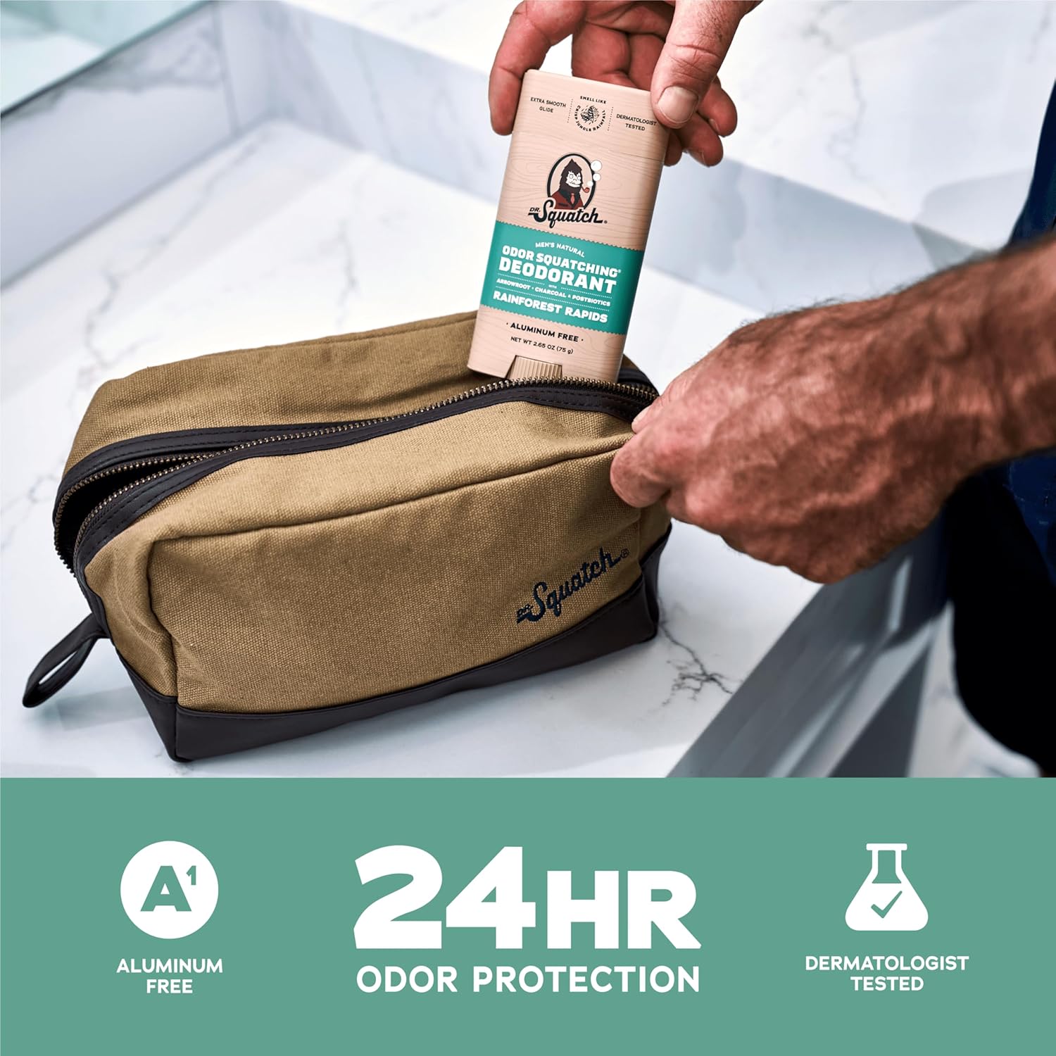 Dr. Squatch Natural Men’s Deodorant – Aluminum Free Natural Deodorant Men with Charcoal & Postbiotics for 72-Hour Odor Protection, (3-Pack)