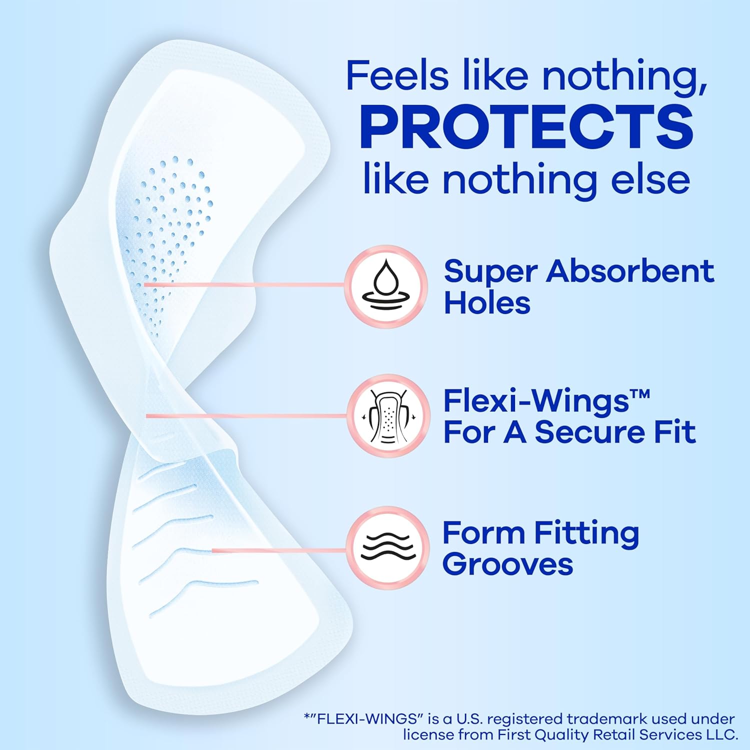 Always Infinity Feminine Pads for Women, Flexfoam Pads Without Wings, Size 2, Heavy Absorbency, Unscented, 96 Count (3 Packs of 32)