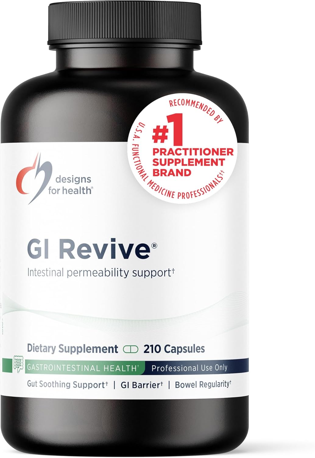 Designs for Health GI Revive - Slippery Elm Gut Health Support with Licorice Root (210 Capsules)