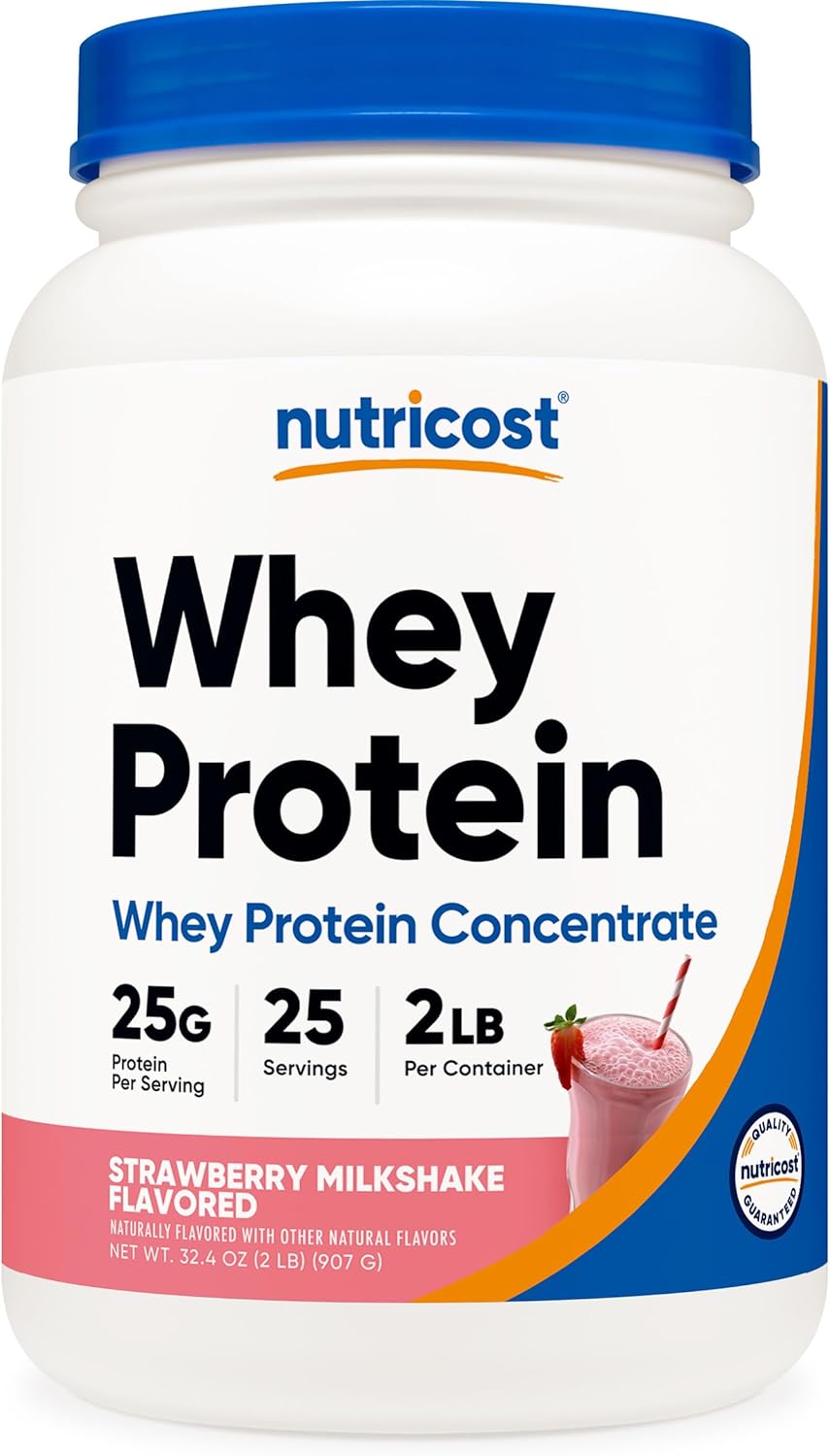 Nutricost Whey Protein Concentrate (Strawberry Milkshake) 2LBS