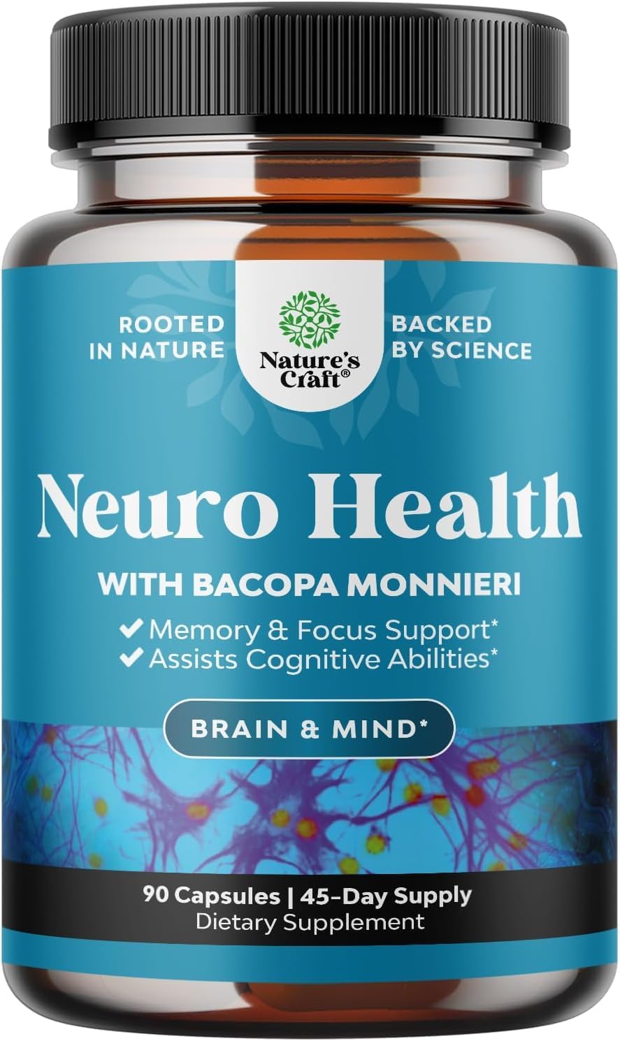 Nootropic Brain Supplement for Memory and Focus Support - Vitamins for Mental Support & Clarity - 90 Ct