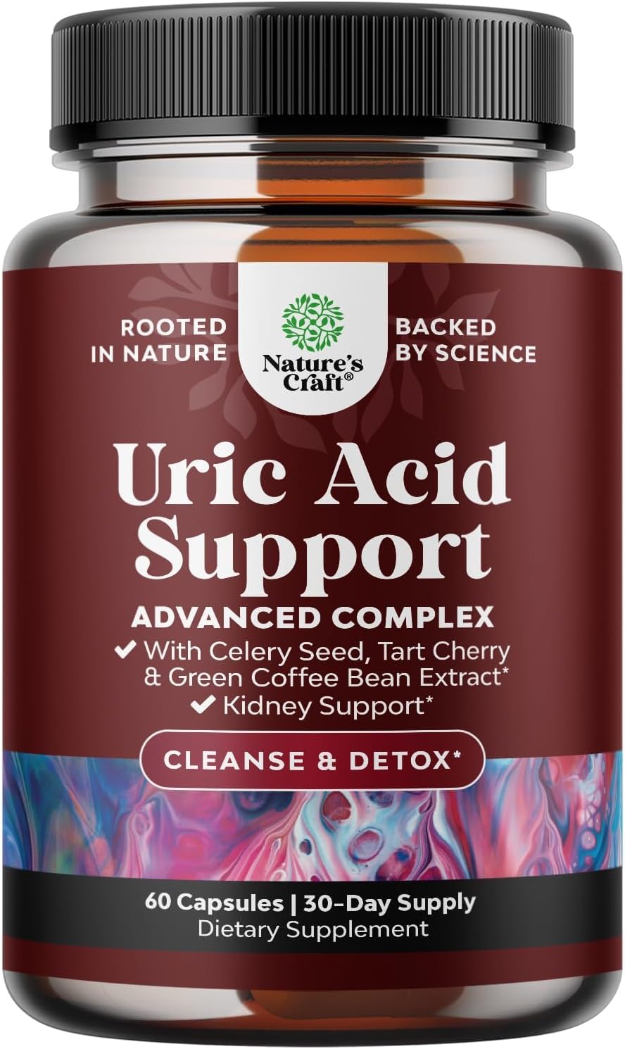 Green Coffee Bean Extract for Uric Acid Cleanse & Detox - Green Coffee Beans with Turmeric, Tart Cherry & Celery Seed – 60 Ct