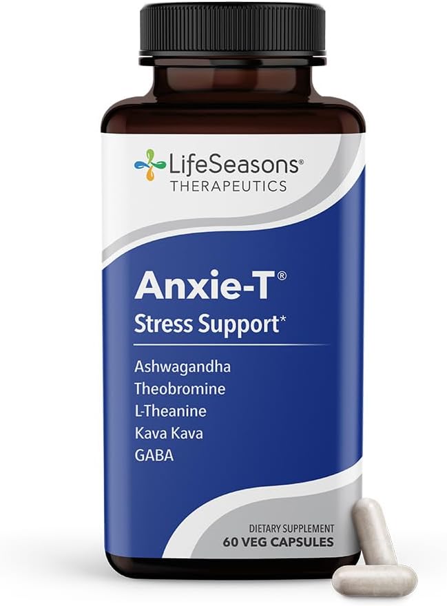 LifeSeasons Anxie-T - Stress Relief Supplement - Supports Mood & Mental Focus - 60 Capsules