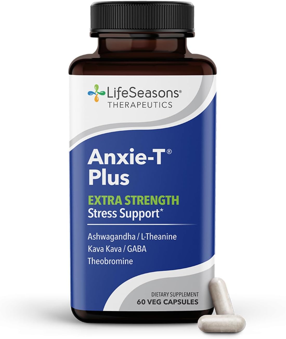 Anxie-T Plus - Extra Strength Stress Relief Supplement - Supports Mood & Mental Focus - 60 Capsules