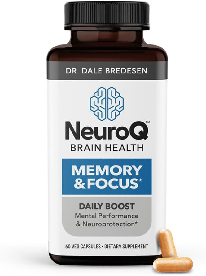 NeuroQ Memory & Focus - Boosts Cognitive Performance & Healthy Brain Function - 60 Capsules