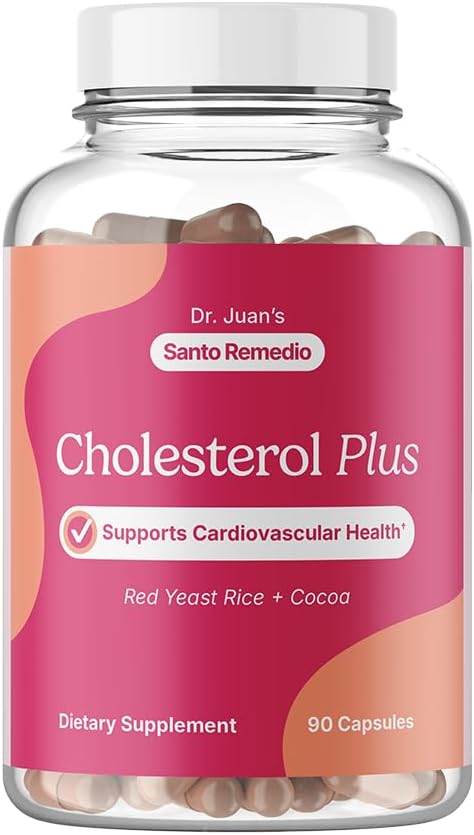 Santo Remedio Cholesterol Plus, Dietary Supplement with Red Yeast Rice & Cocoa 30 Servings
