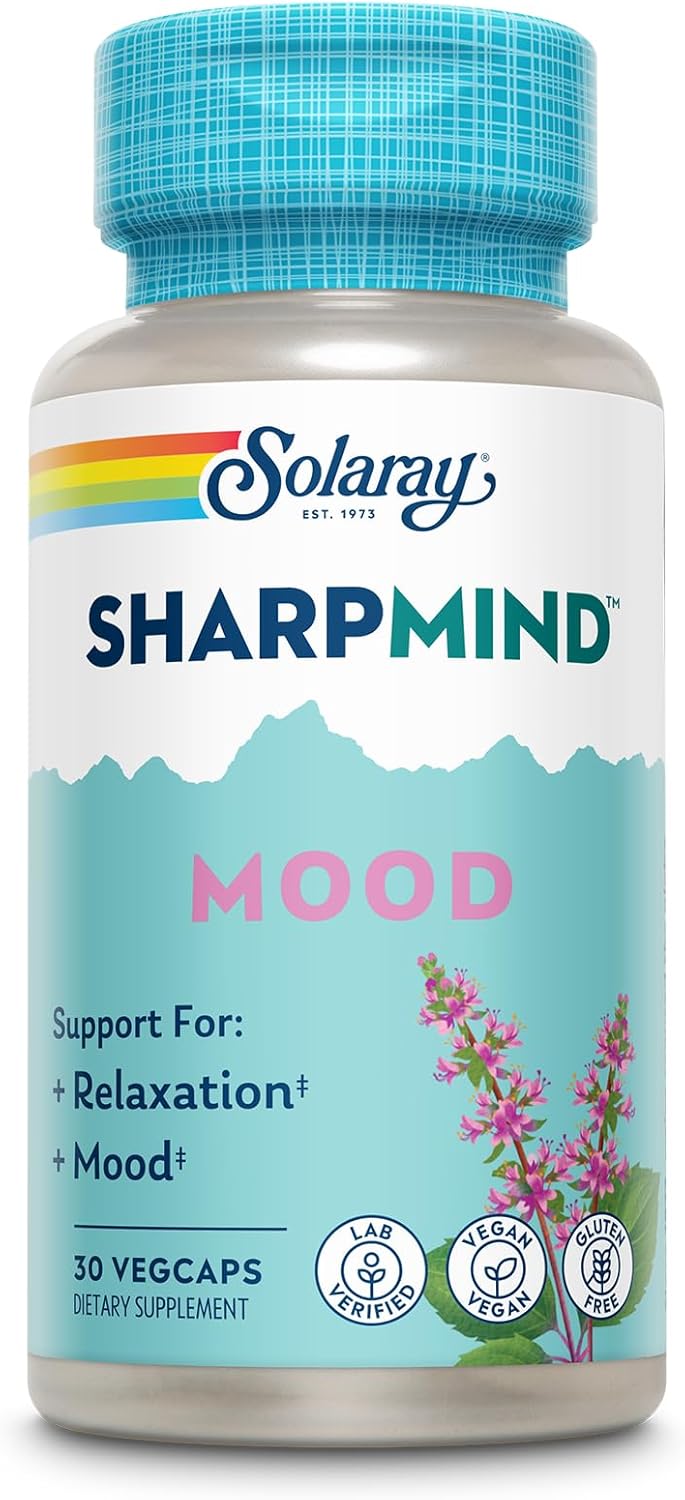 SOLARAY SharpMind Mood Support Supplement, Nootropic for Relaxation and Emotional Well 30 Servings, 30 VegCaps