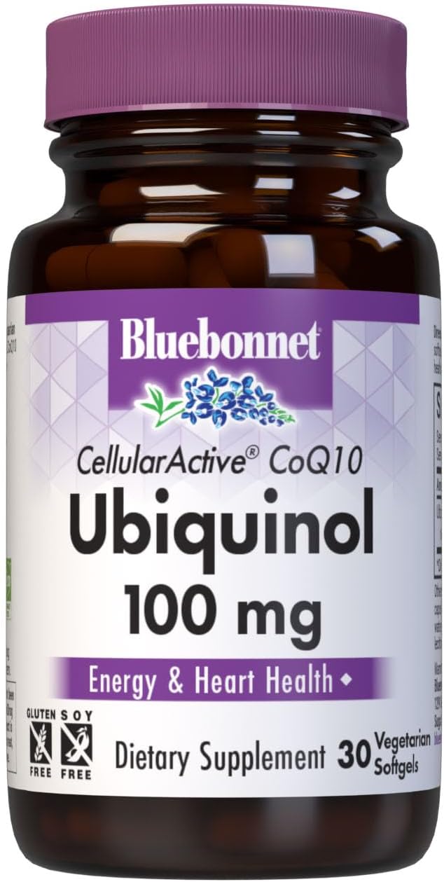 Bluebonnet Nutrition Cellular Active CoQ10 Ubiquinol 100 mg 30 Vegetable Softgels, 30 Servings