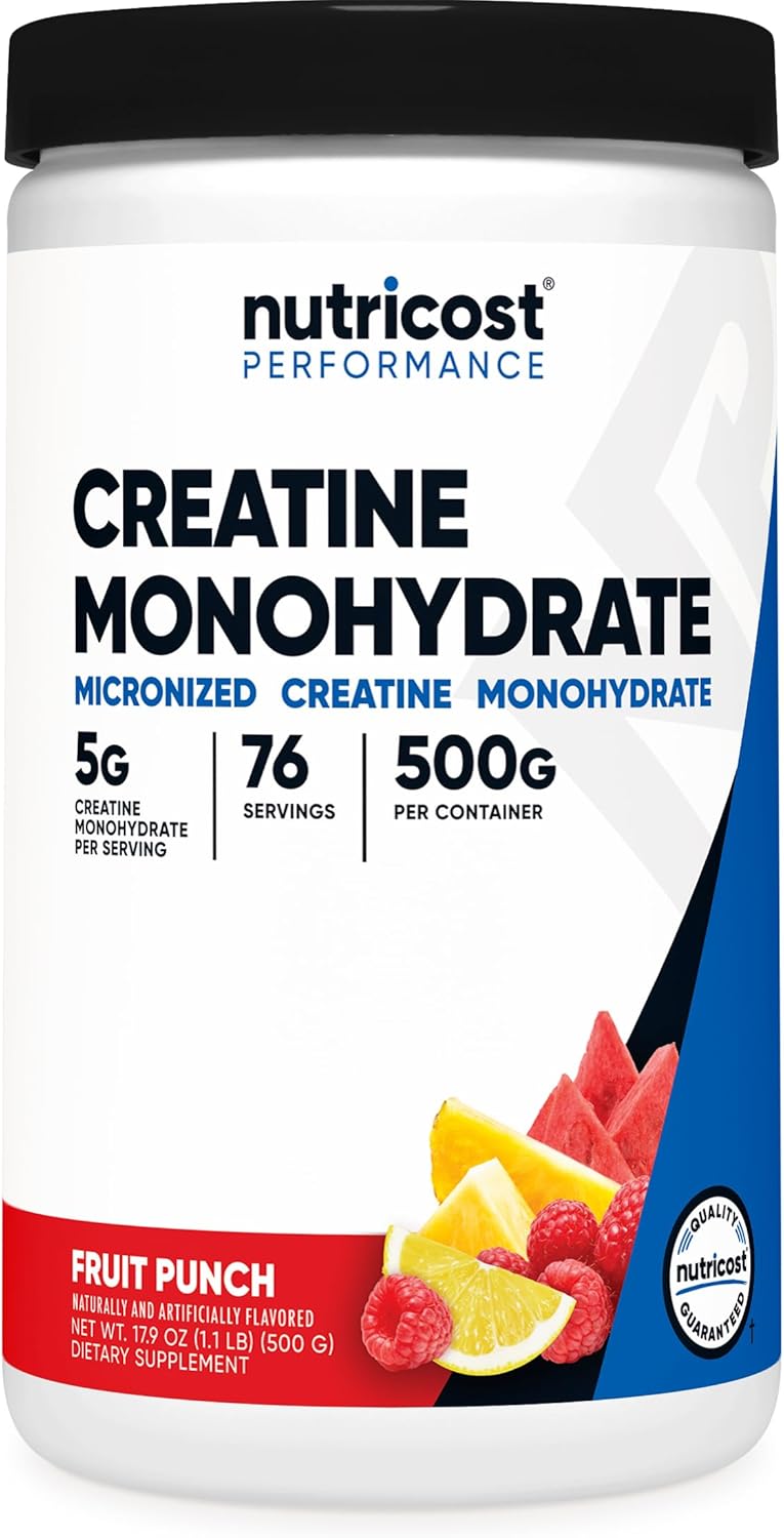 Nutricost Creatine Monohydrate Powder (Fruit Punch, 500 Gram)